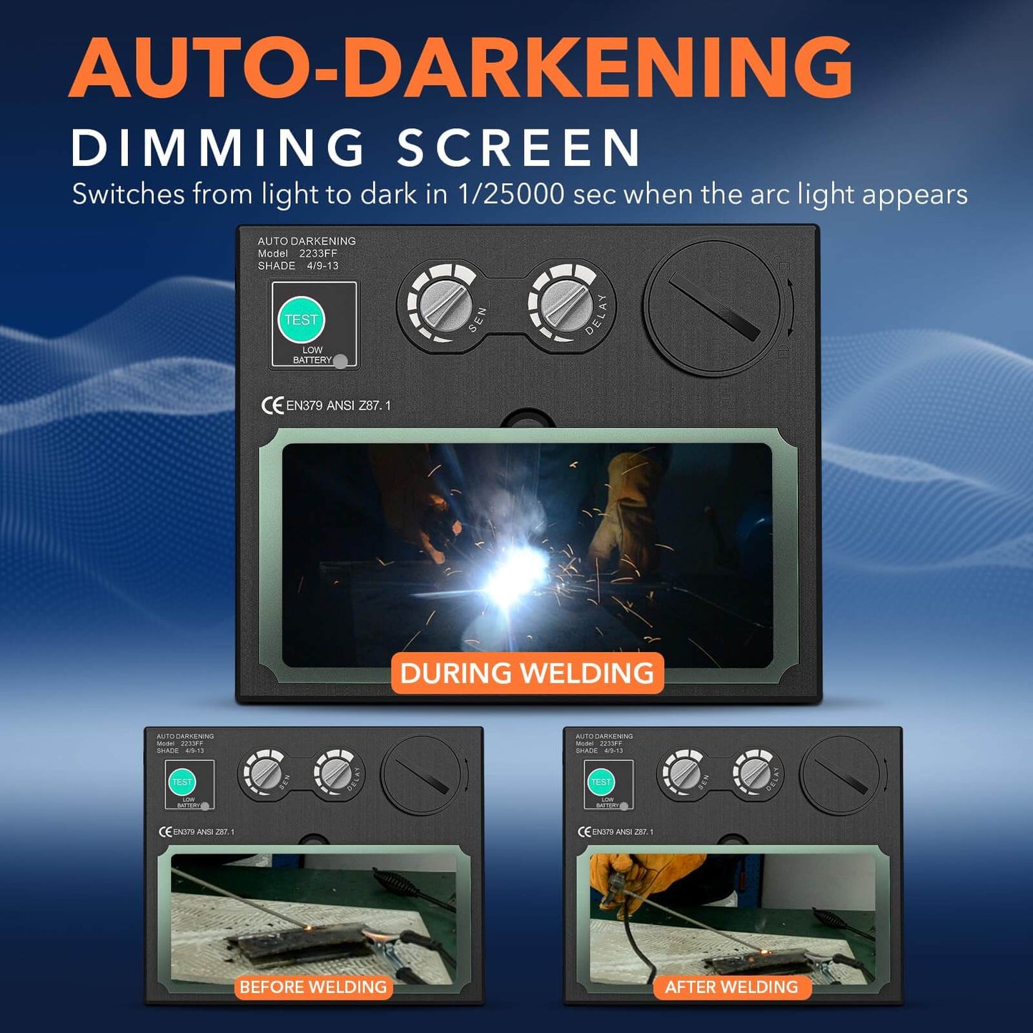 Solar Auto Darkening Welding Helmet Lens