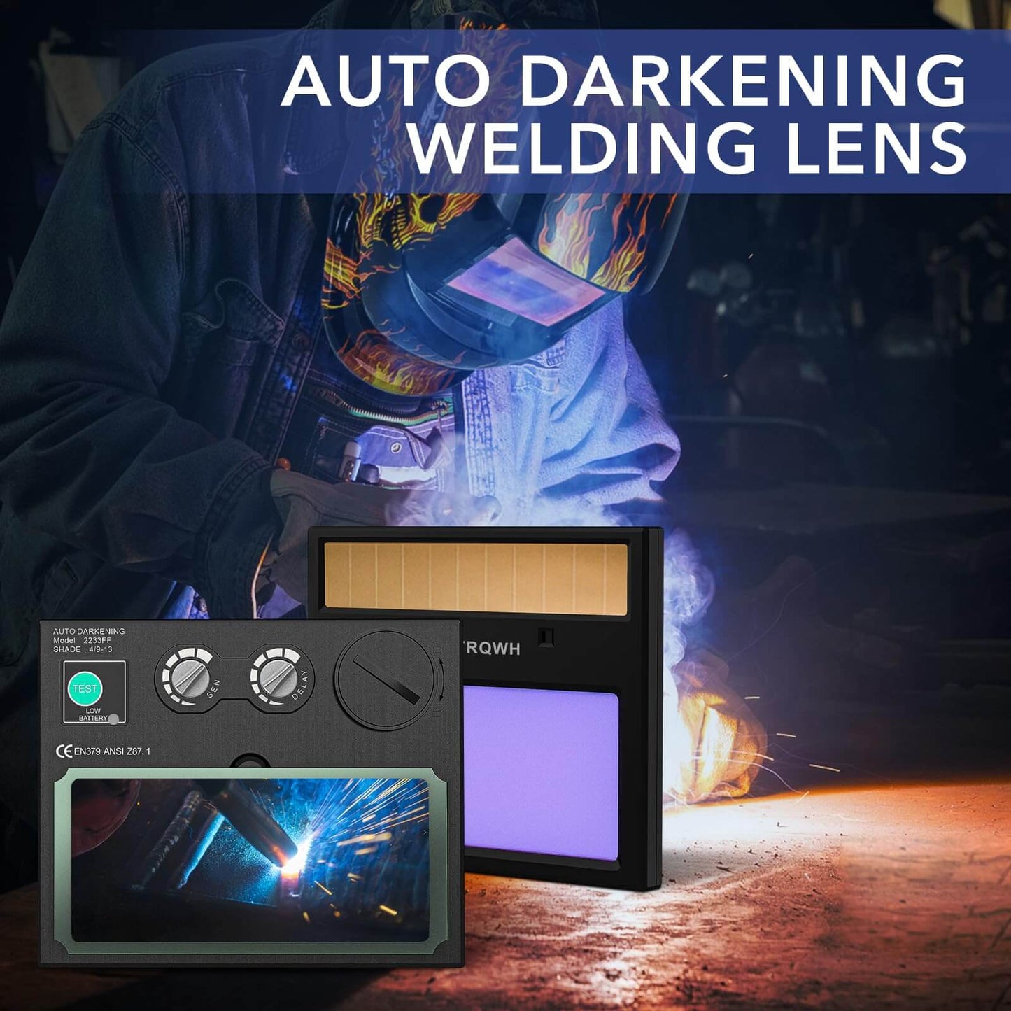 Solar Auto Darkening Welding Helmet Lens