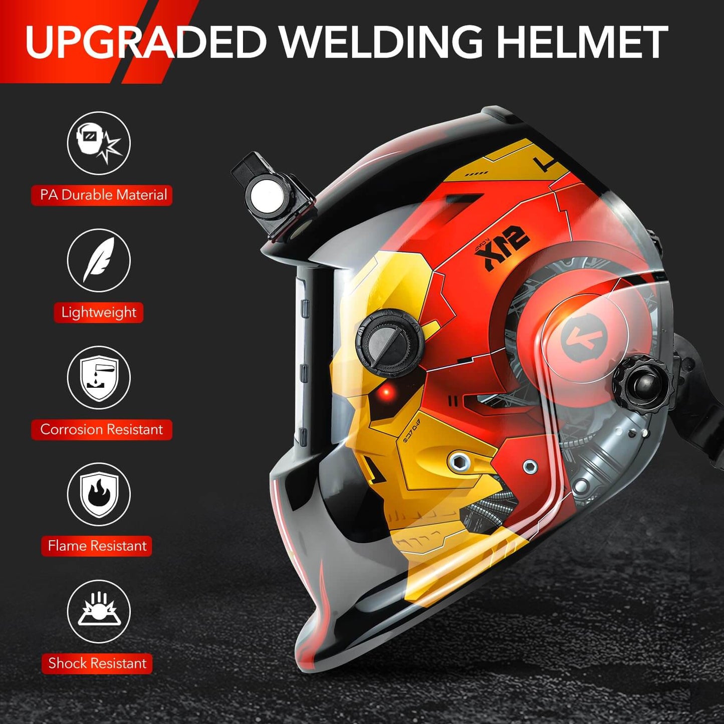 Auto Darkening Welding Helmets with LED Light