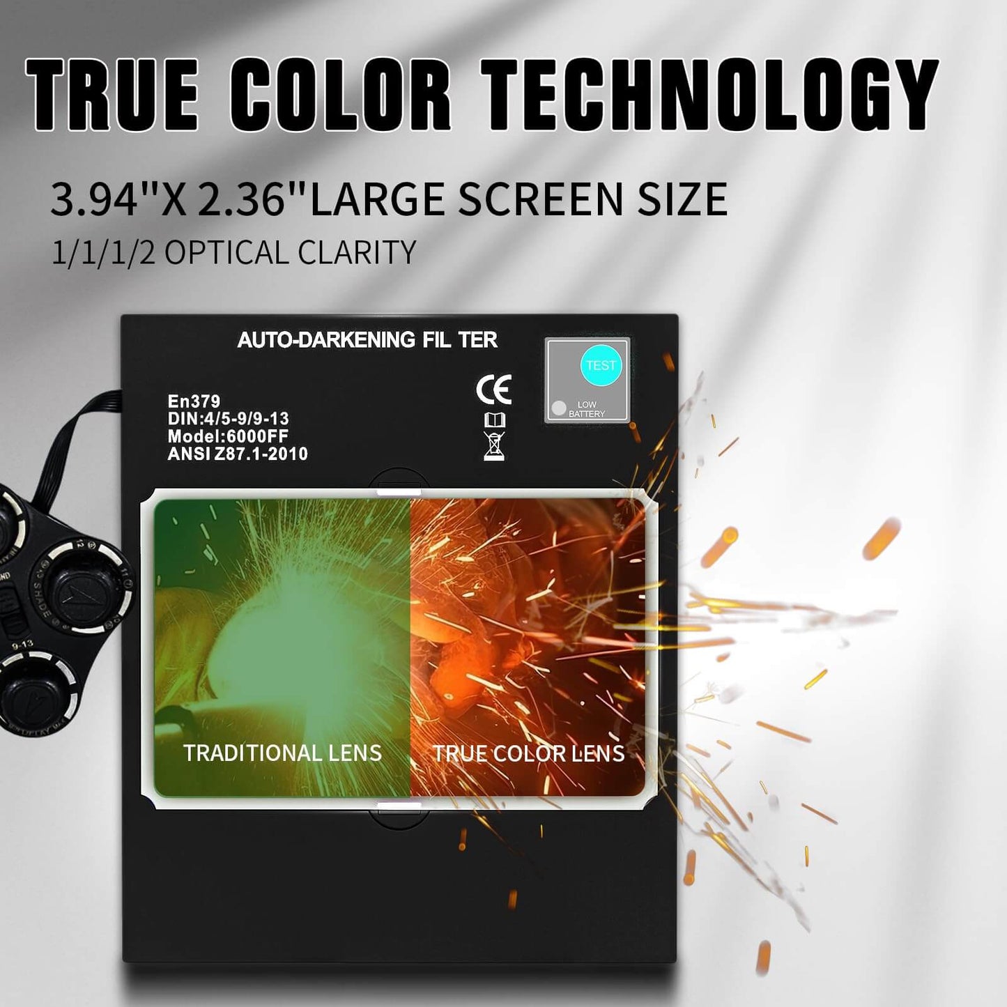 4.49x5.24in Auto Darkening Welding Lens