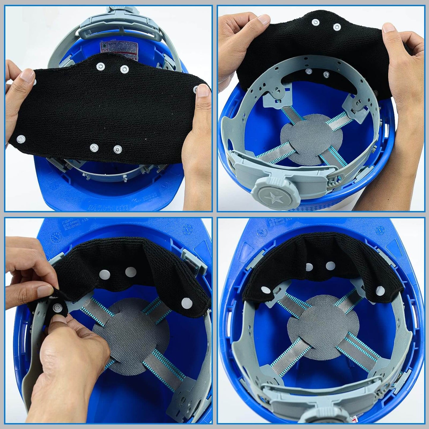 9 PCS Washable Cotton Hard Hat Sweatband