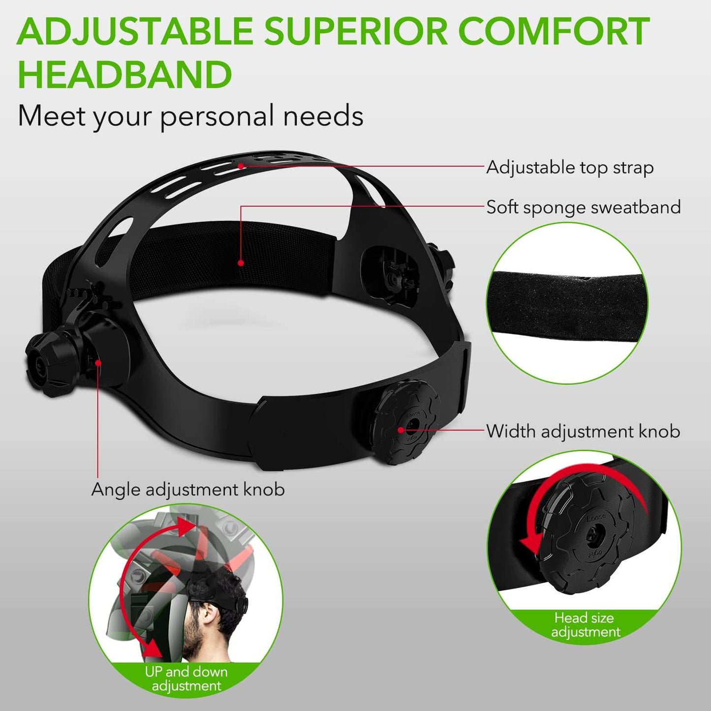 Welding Helmet Auto Darkening with LED Light