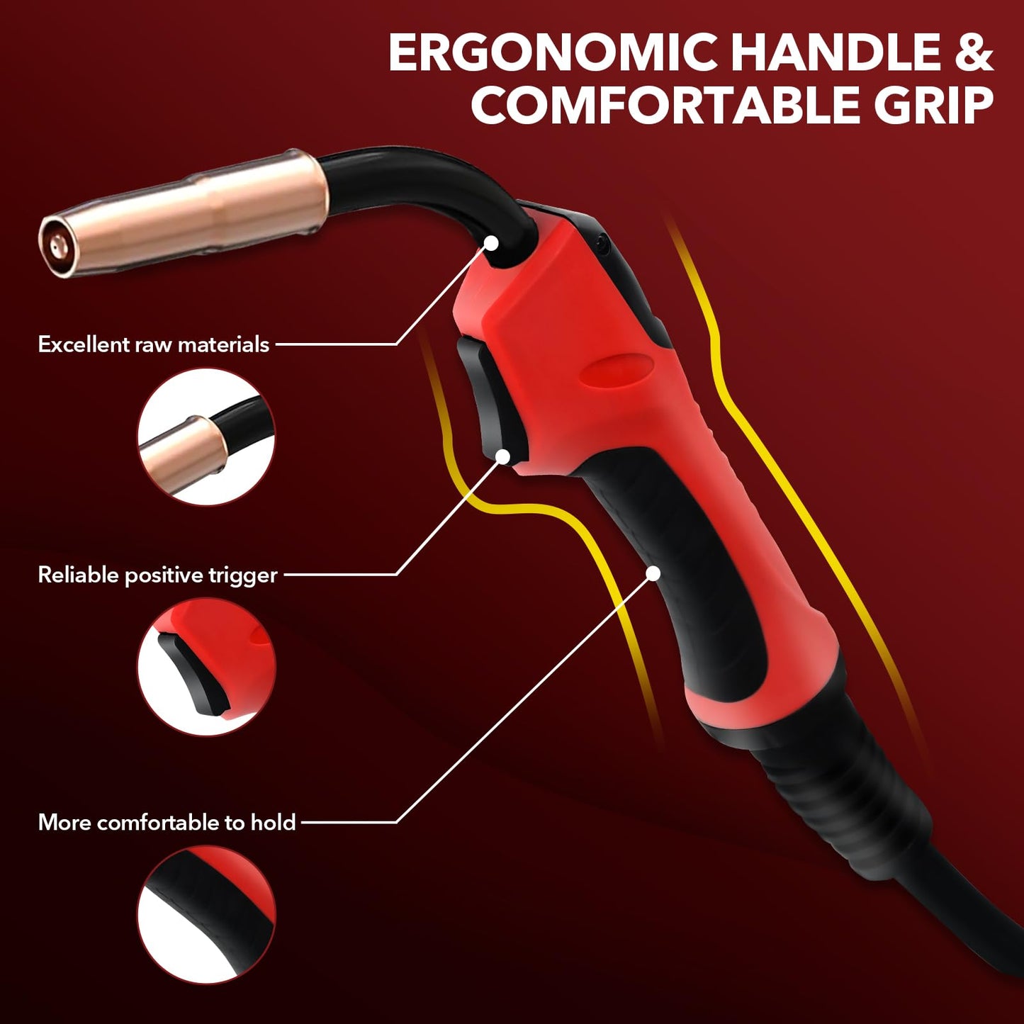 15ft 250 Amp Mig Welding Gun fits Miller M-25 Millermatic 200, 210, 212, 250, 250X, 251, 252, and Vintage