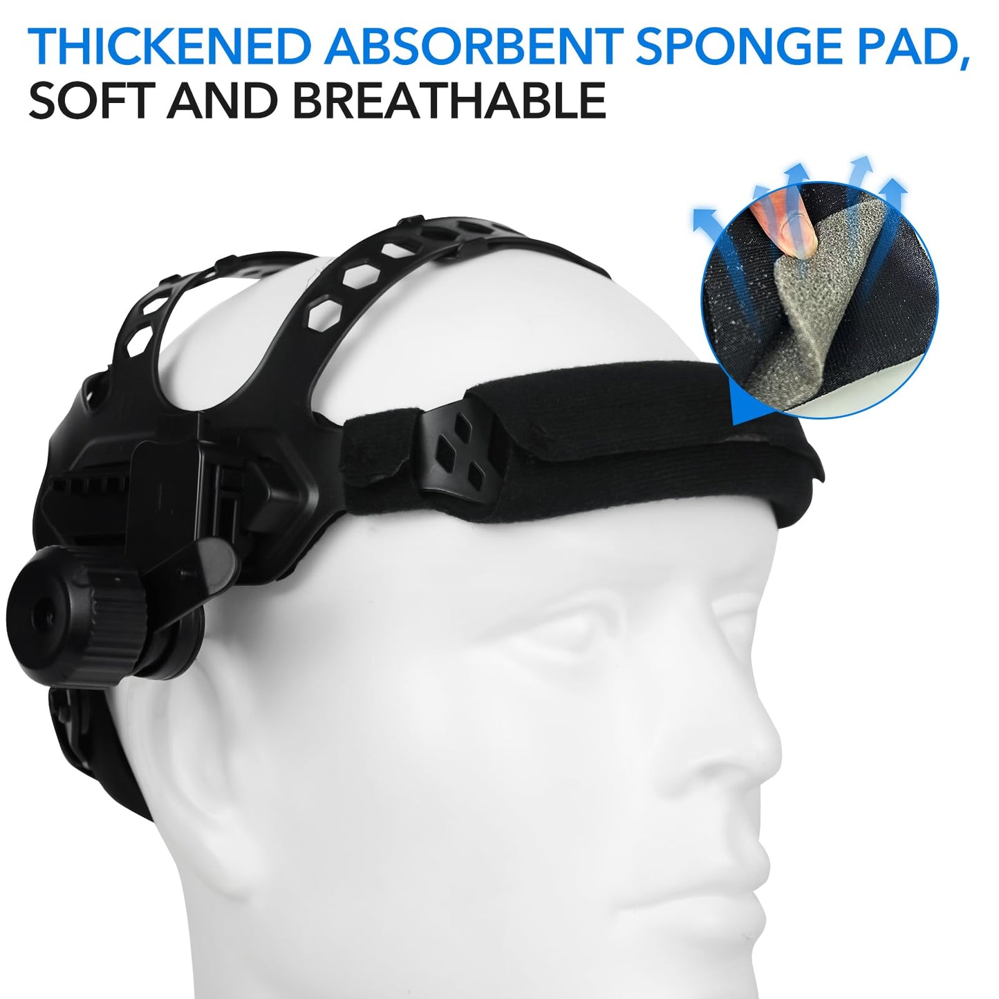 TRQWH Welding Helmet Headgear - Welding Hood Headgear Replacement Headgear Welding Helmet Accessories Welding Headgear with Sweatband for Round/Square Hole Welding Helmet (round hole)