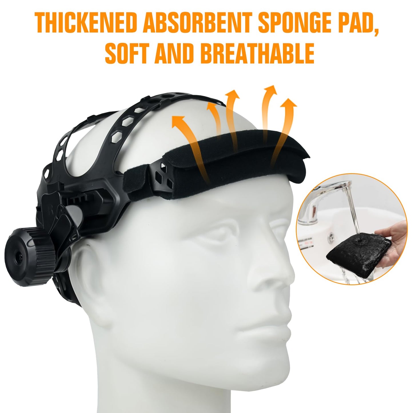 TRQWH Replacement Headgear for Welding Helmet - Square Hole Welding Hood Headgear Comfortable & Flexible Welding Helmet Headgear Welding Helmet Accessories