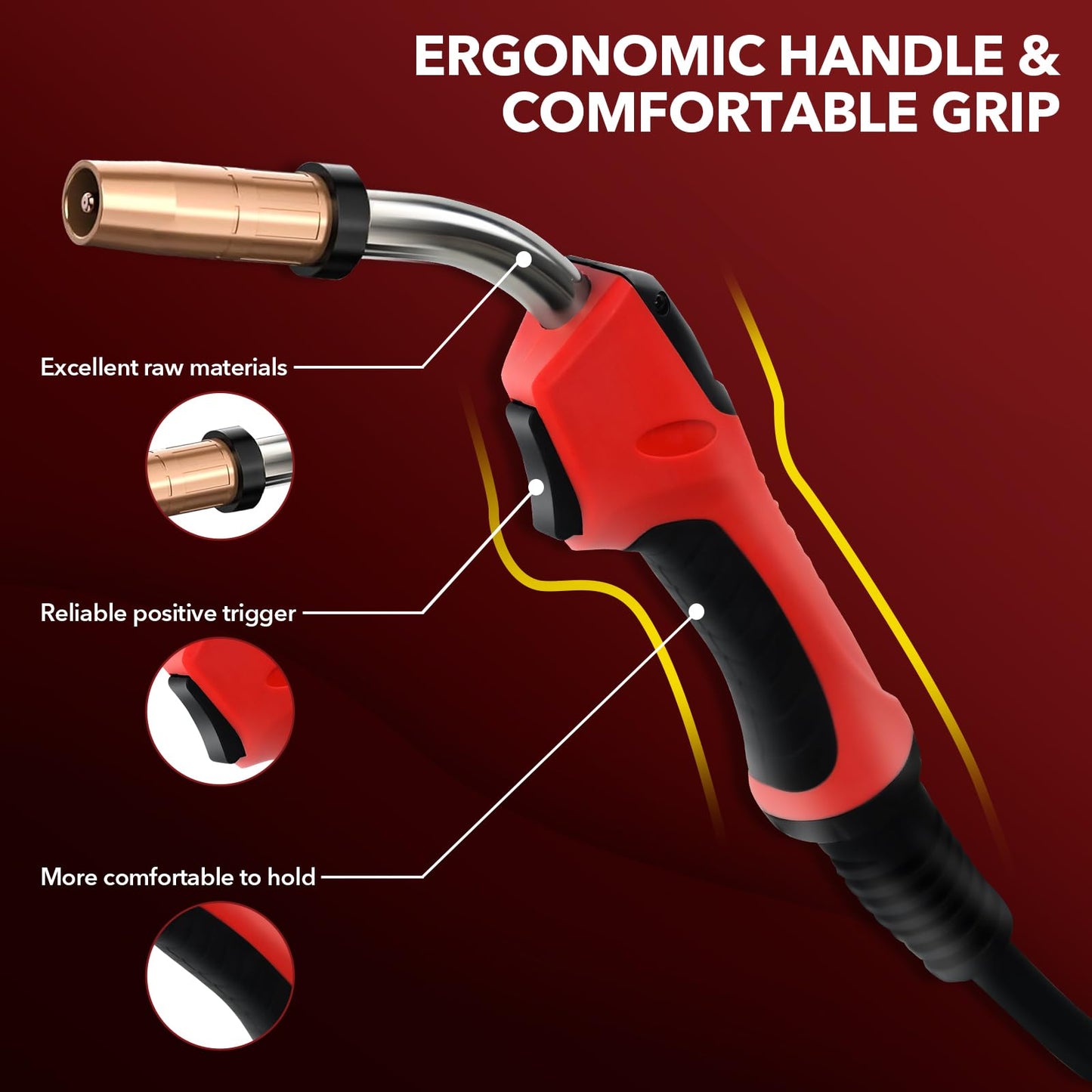 15ft 250 Amp Mig Welding Gun fits Miller M-25 Millermatic 200, 210, 212, 250, 250X, 251, 252, and Vintage