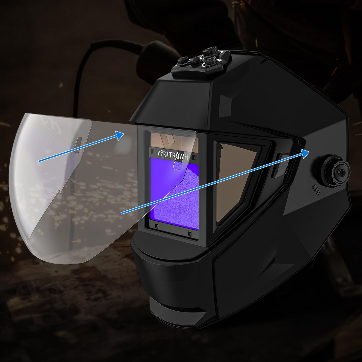 TRQWH Outside Cover Lens for Panoramic View Welding Helmet 3/Pack and 2 Inside Cover Lens