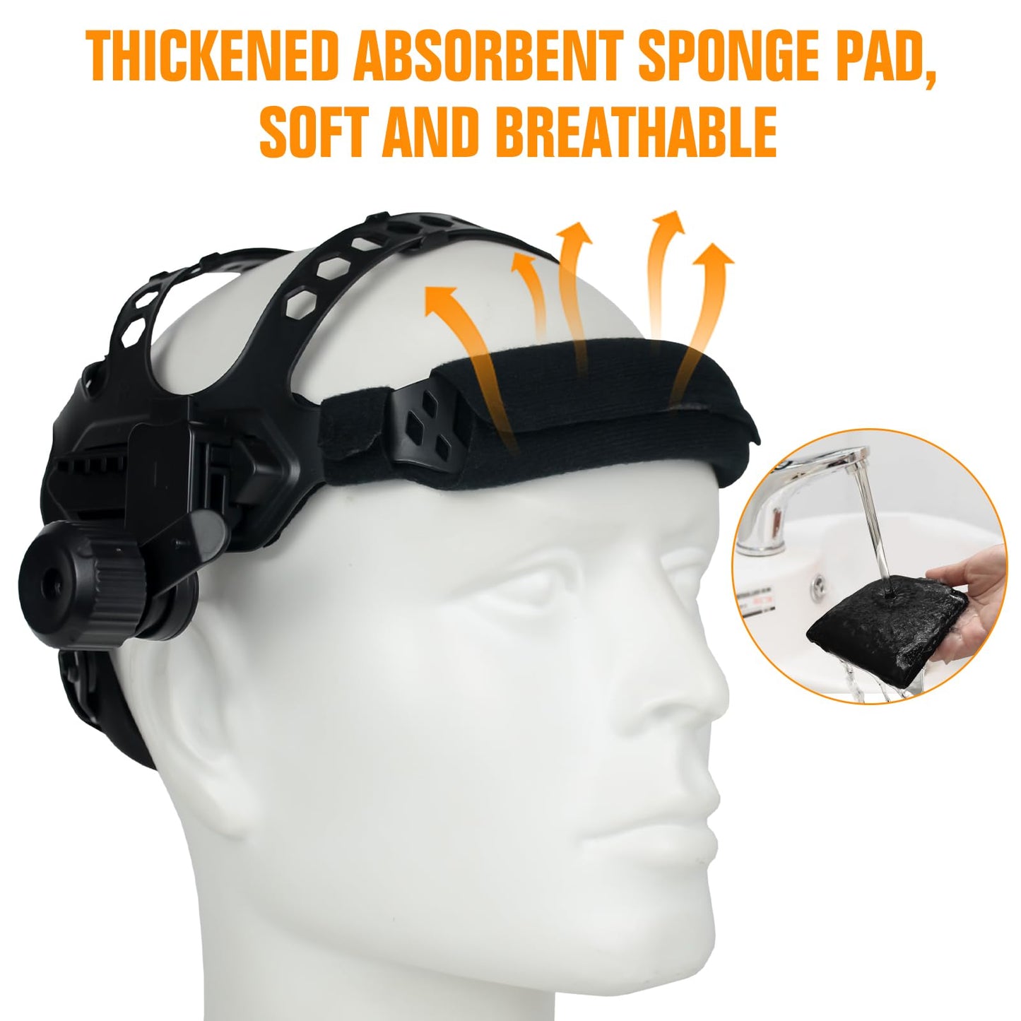 TRQWH Replacement Headgear for Welding Helmet - Round Hole Welding Hood Headgear Comfortable & Flexible Welding Helmet Headgear Welding Helmet Accessories