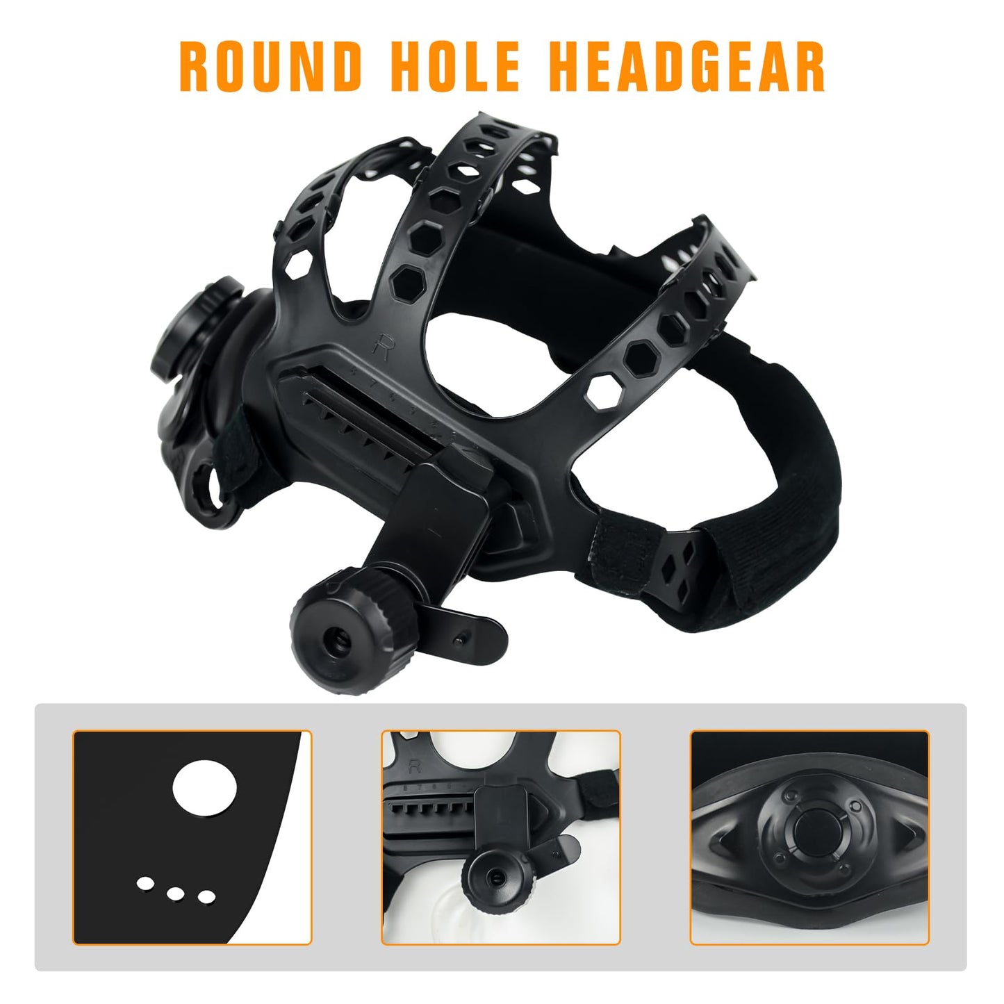 TRQWH Replacement Headgear for Welding Helmet - Round Hole Welding Hood Headgear Comfortable & Flexible Welding Helmet Headgear Welding Helmet Accessories