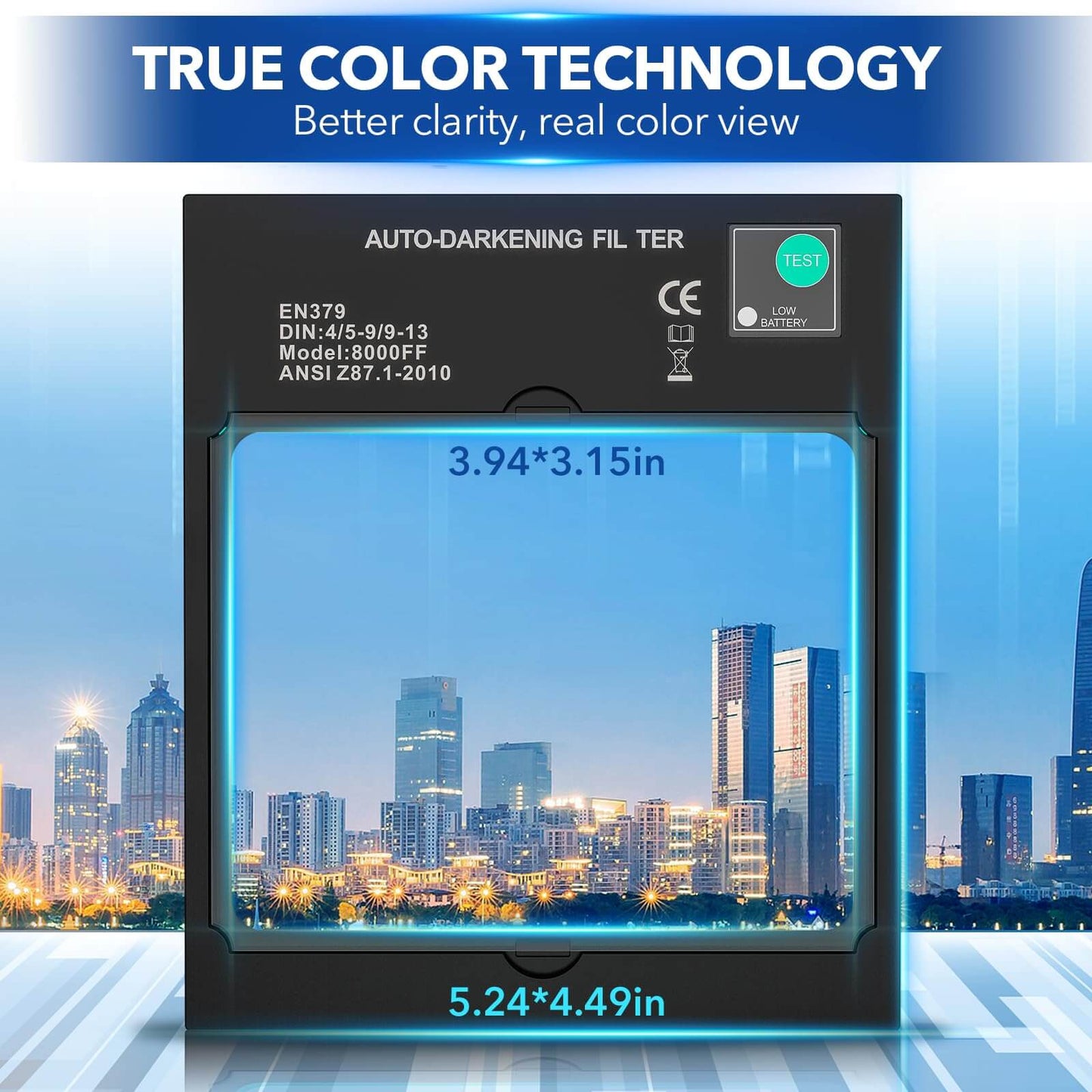 Panoramic Welding Helmet & Auto Darkening Welding Lens 4.49 * 5.24