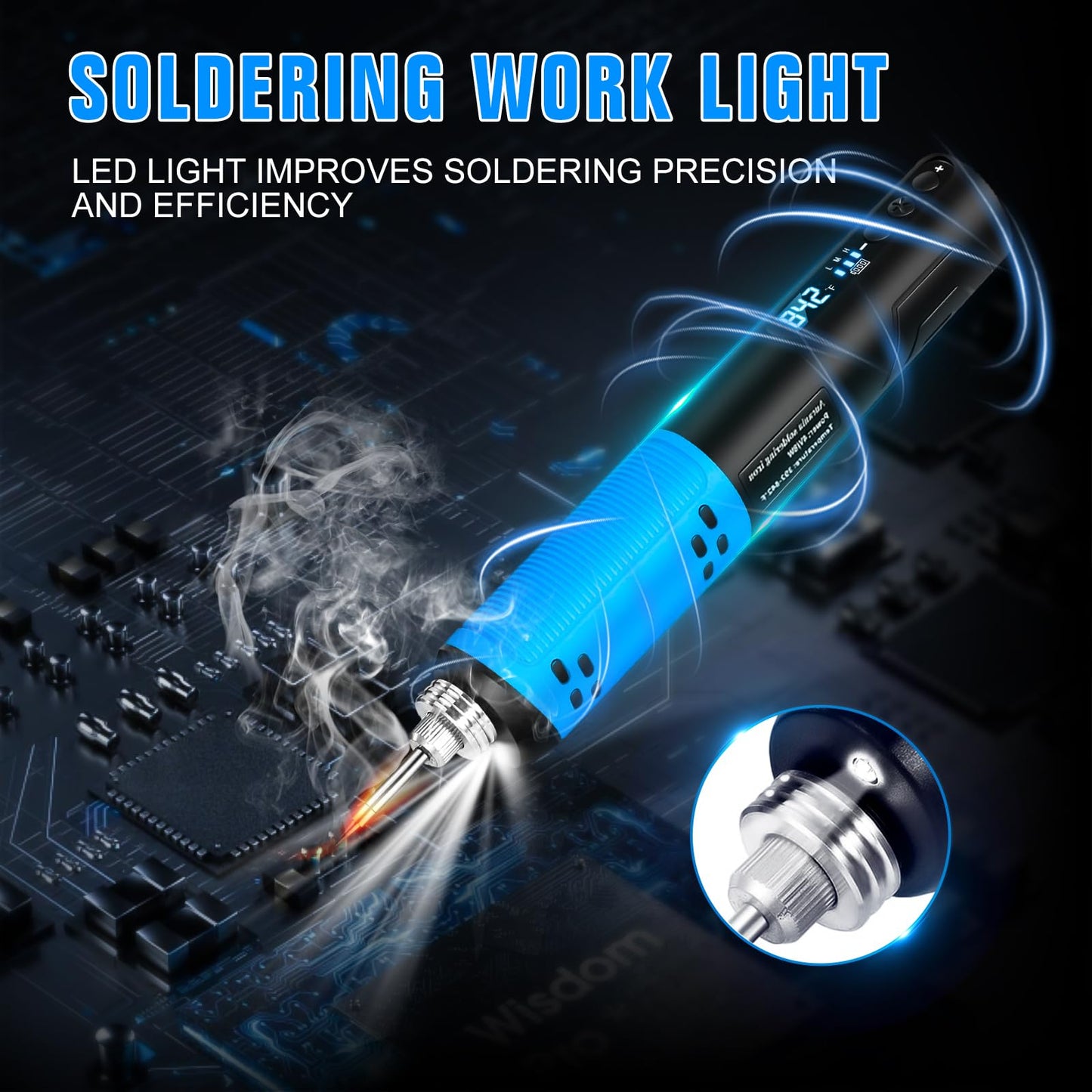 YesRight Soldering Iron Kit, Portable Soldering Gun with LED Digital Display, 392-842°F Adjustable Temperature Cordless Soldering Iron Pen Tool with 3 Soldering Tips for Precision Repair DIY