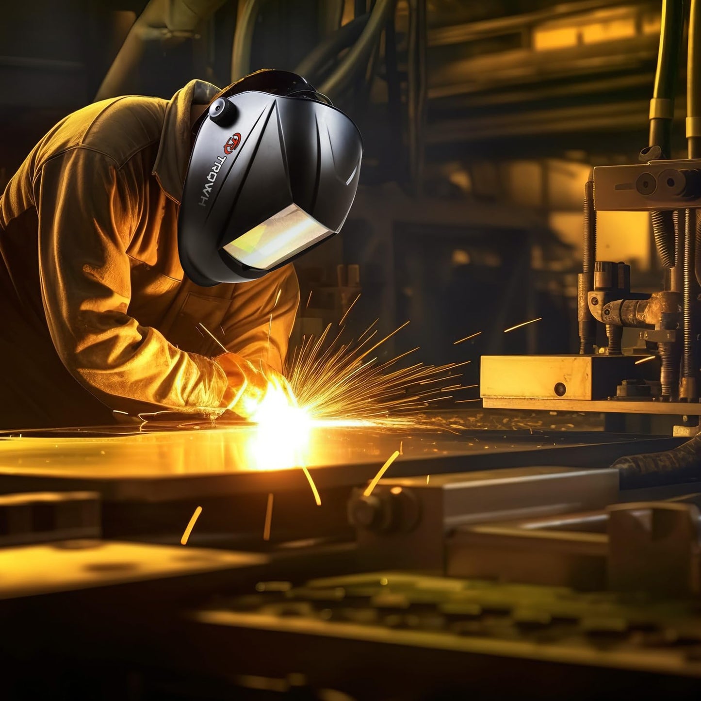 TRQWH Large Viewing Laser Welding Helmet OD8+ Laser Safety Protective Mask for Laser Welding/Laser Cutting/Laser Cleaning/Laser Marking