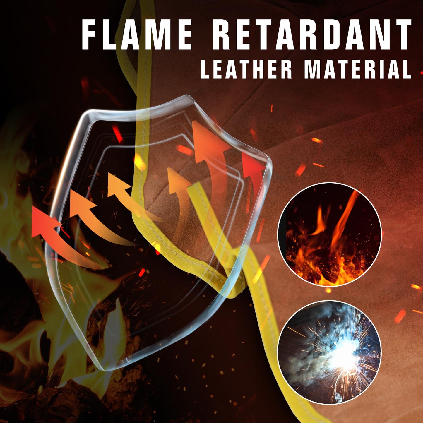 TRQWH Leather Welding Hood with Neck Shoulder Drape Protective Cover Flame Retardant Heat Resistant Welding Neck Protector