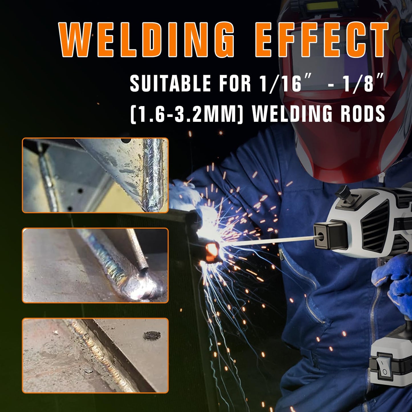 TRQWH Hand Held Welder Gun IGBT Inverter Welding Machine 110V ARC Portable Welder Handheld Welding Gun 5 Variable Current Adjustment Stick Welder, Fit for 1/16"-1/8" Welding Rods (Grey)