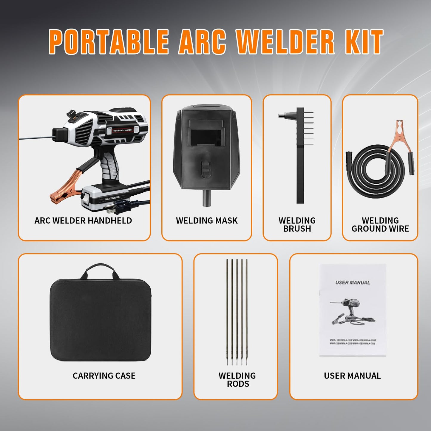 YesRight Welding Machine Handheld 110V 120Amp Portable ARC Welder Gun Hand Held Welder Machine with IGBT Inverter 5 Variable Current Adjustment for 1/16''-1/8'' Welding Rods