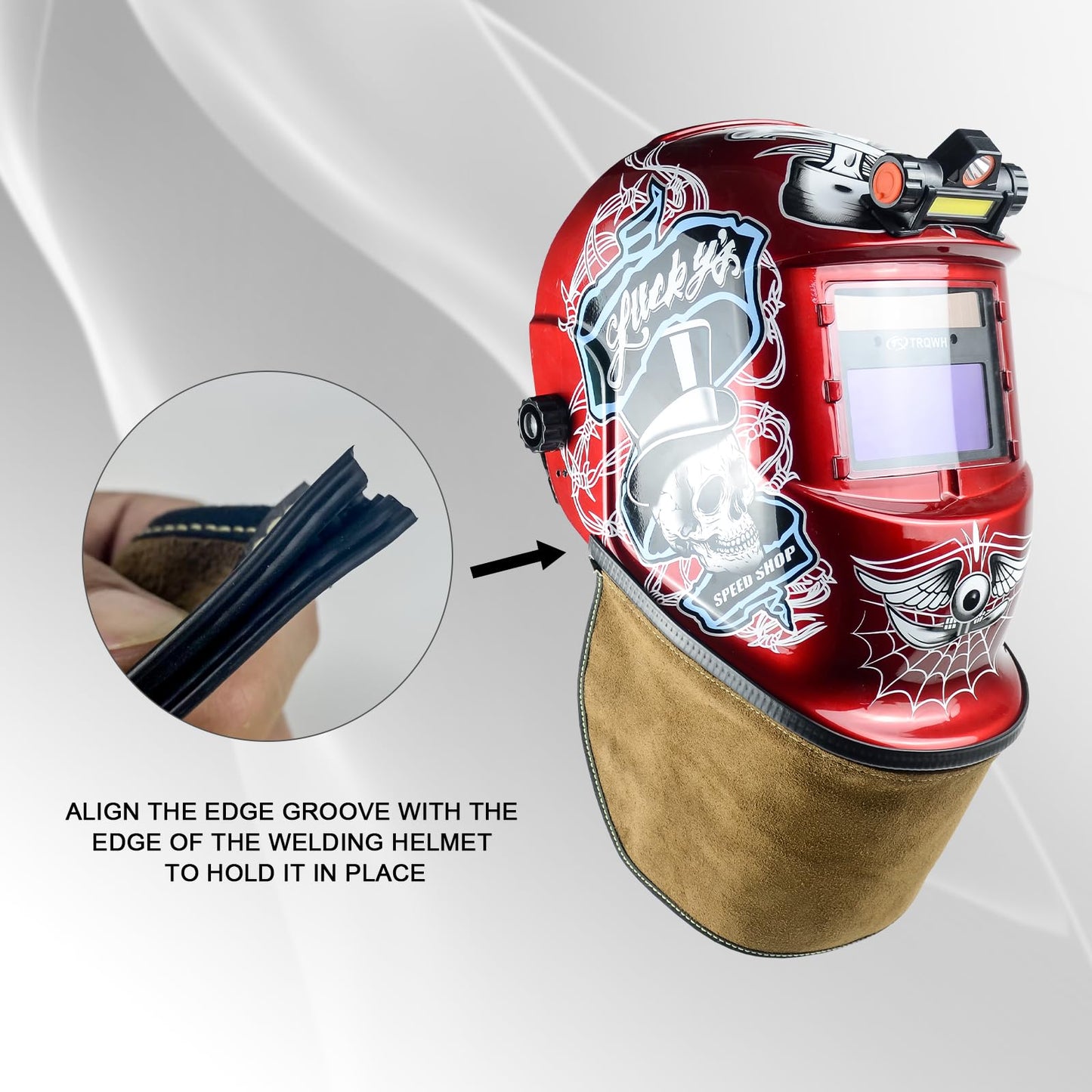 TRQWH Welding Helmet Bib Cover Extended Split Wrap-Around Helmet Back Cover with Press Fit Seal, for Most Welding Helmets (TRQ-WHNPWB)