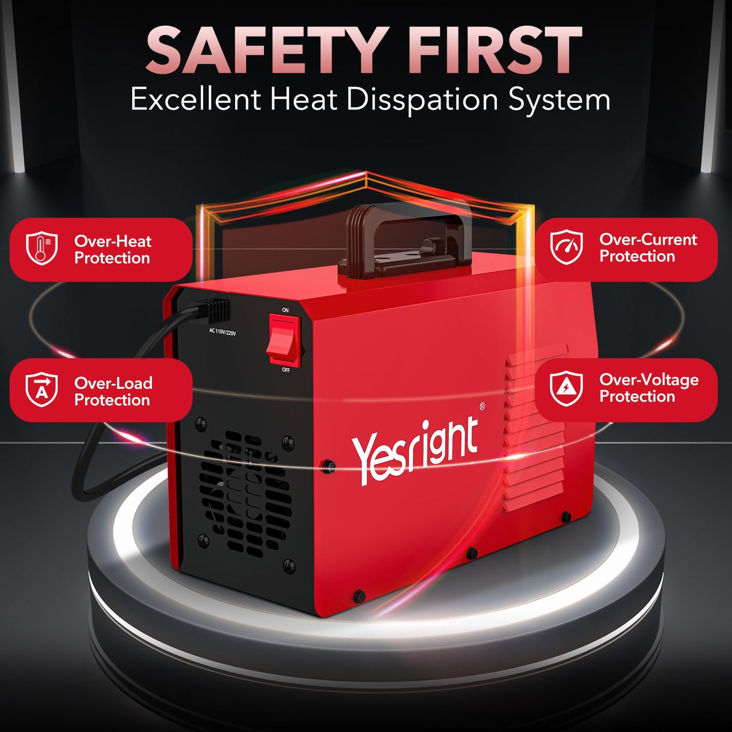 YesRight Stick Welder Machine 255A MMA Welding Machine 110V/220V Portable ARC Welder Machine with IGBT Digital Display Hot Start for Outdoor Repairs Farms Home DIY