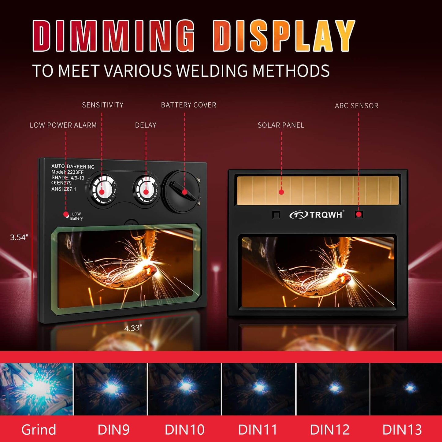 Auto Darkening Welding Helmets & 100% Cotton Welding Caps 3 Pcs