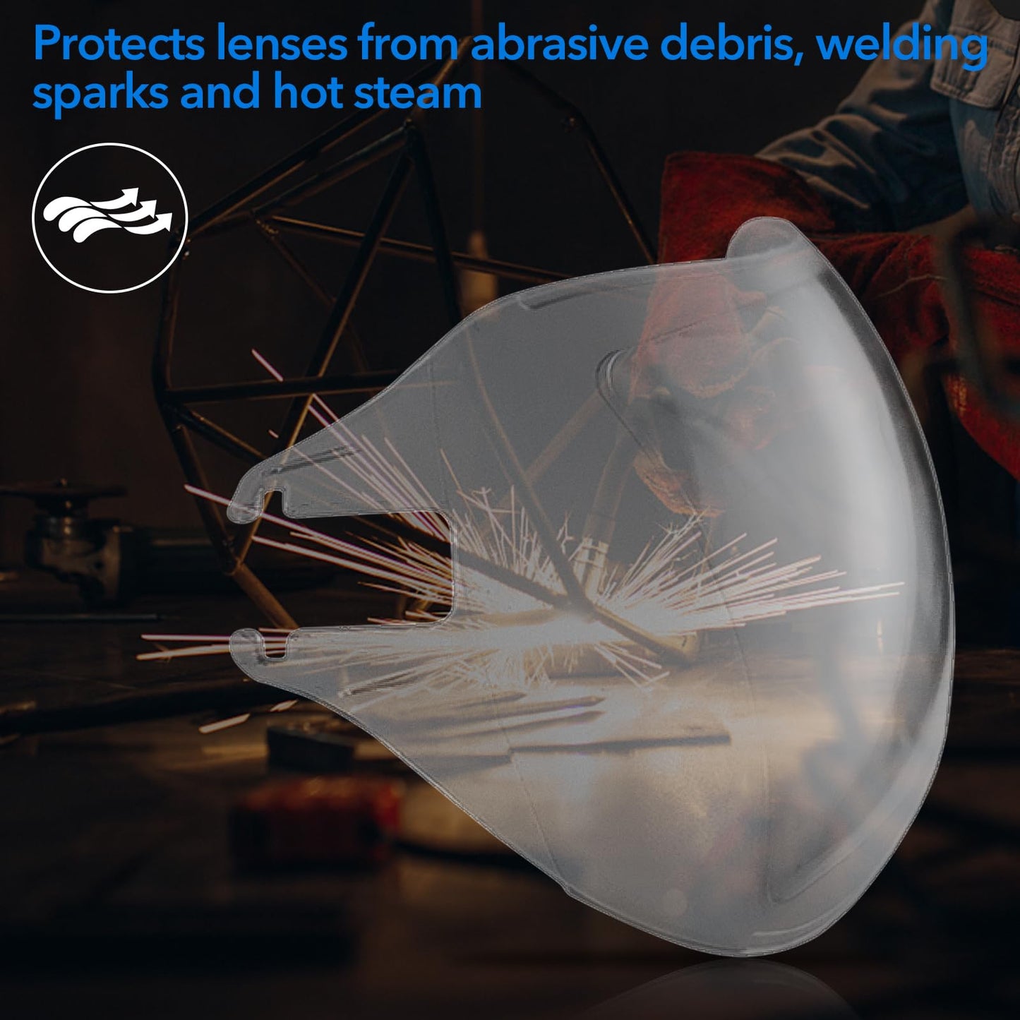 TRQWH Outside Cover Lens for KP Series Welding Helmet 2/Pack and 2 Inside Cover Lens