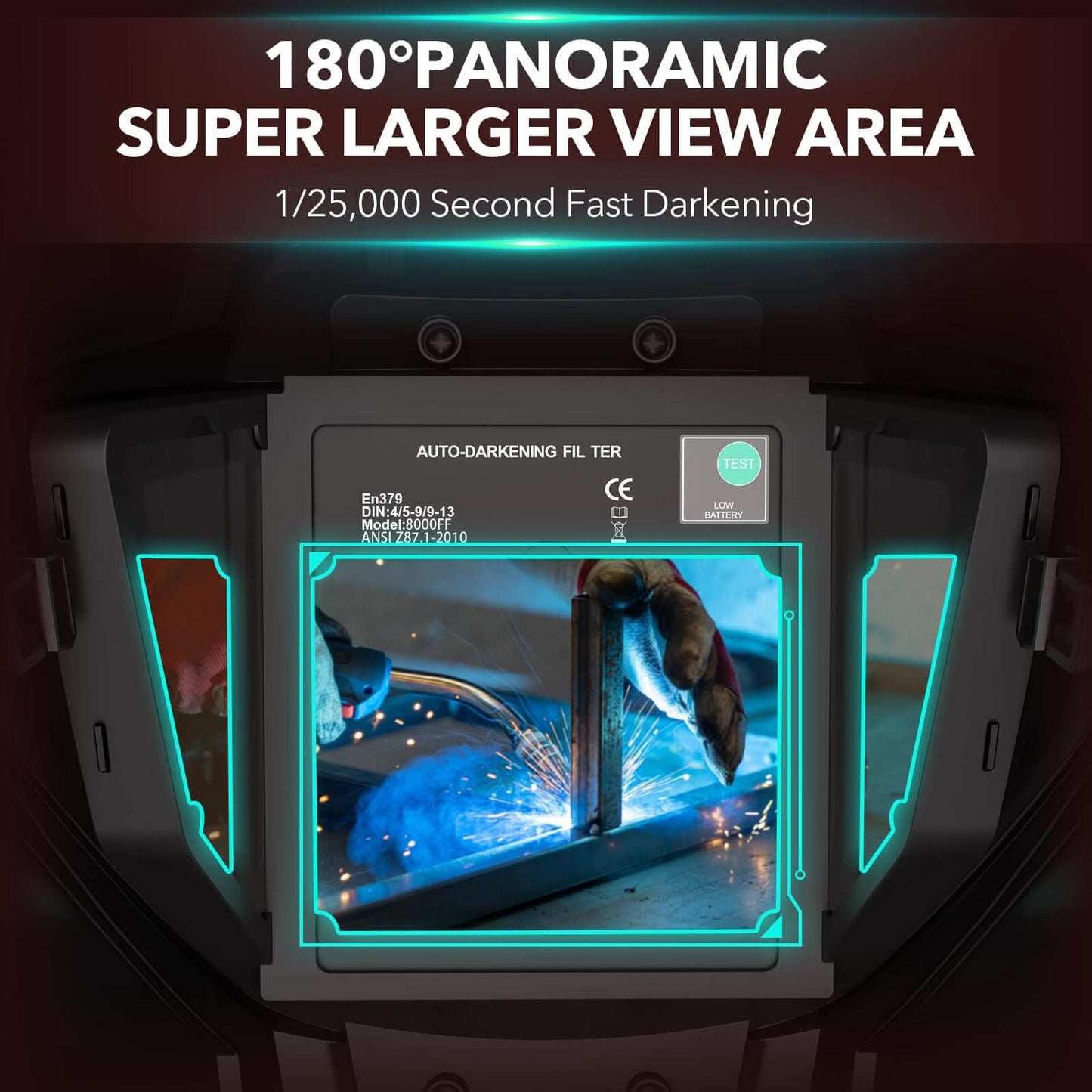 Panoramic View Welding Helmet & Welding Tools Backpack