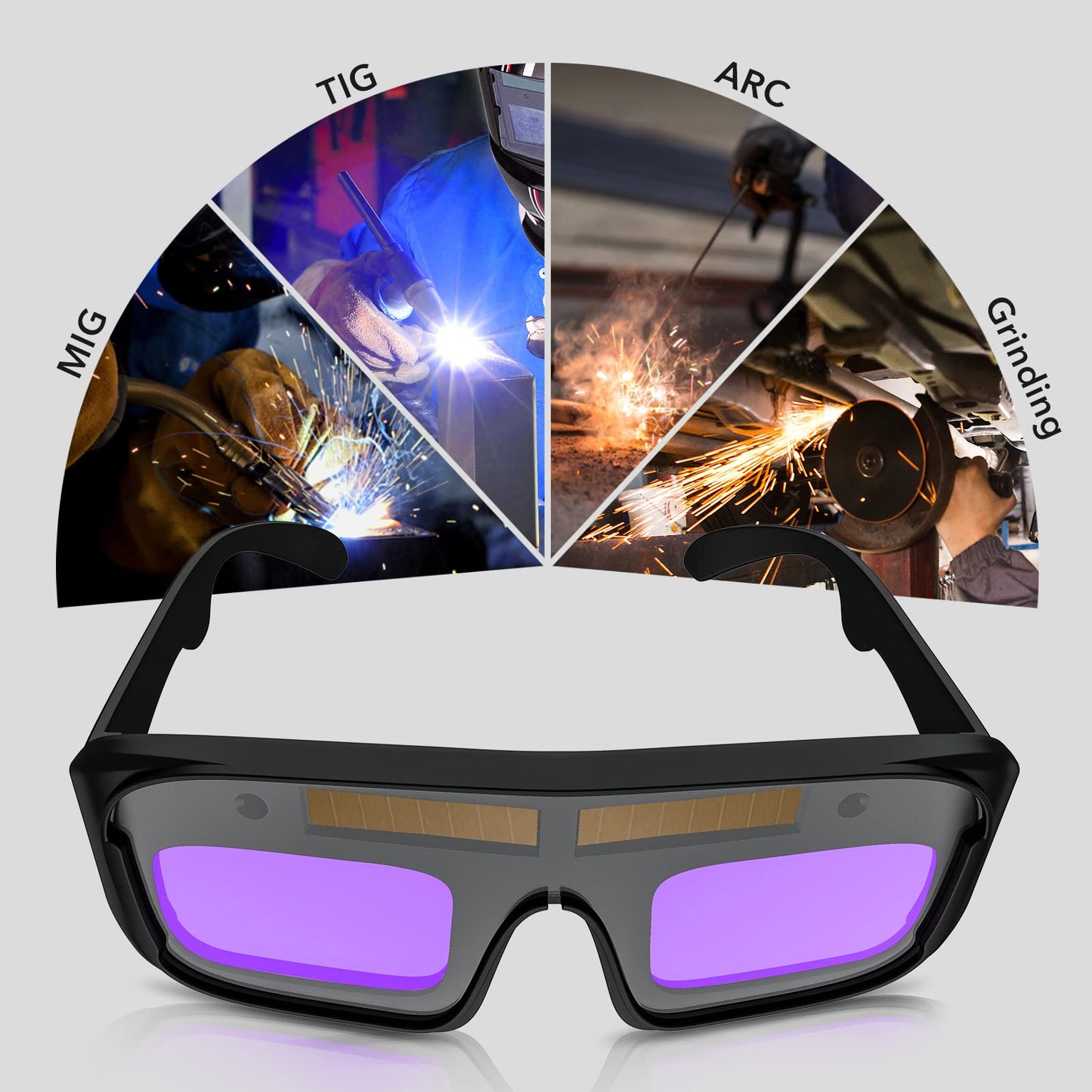 TRQWH Welding Glasses Auto Darkening Safety Goggles Solar True Color Welder Glasses Eyes Protective PC Lens Welder Mask Welding Helmet for TIG MIG ARC Weld Plasma Cut Grinding