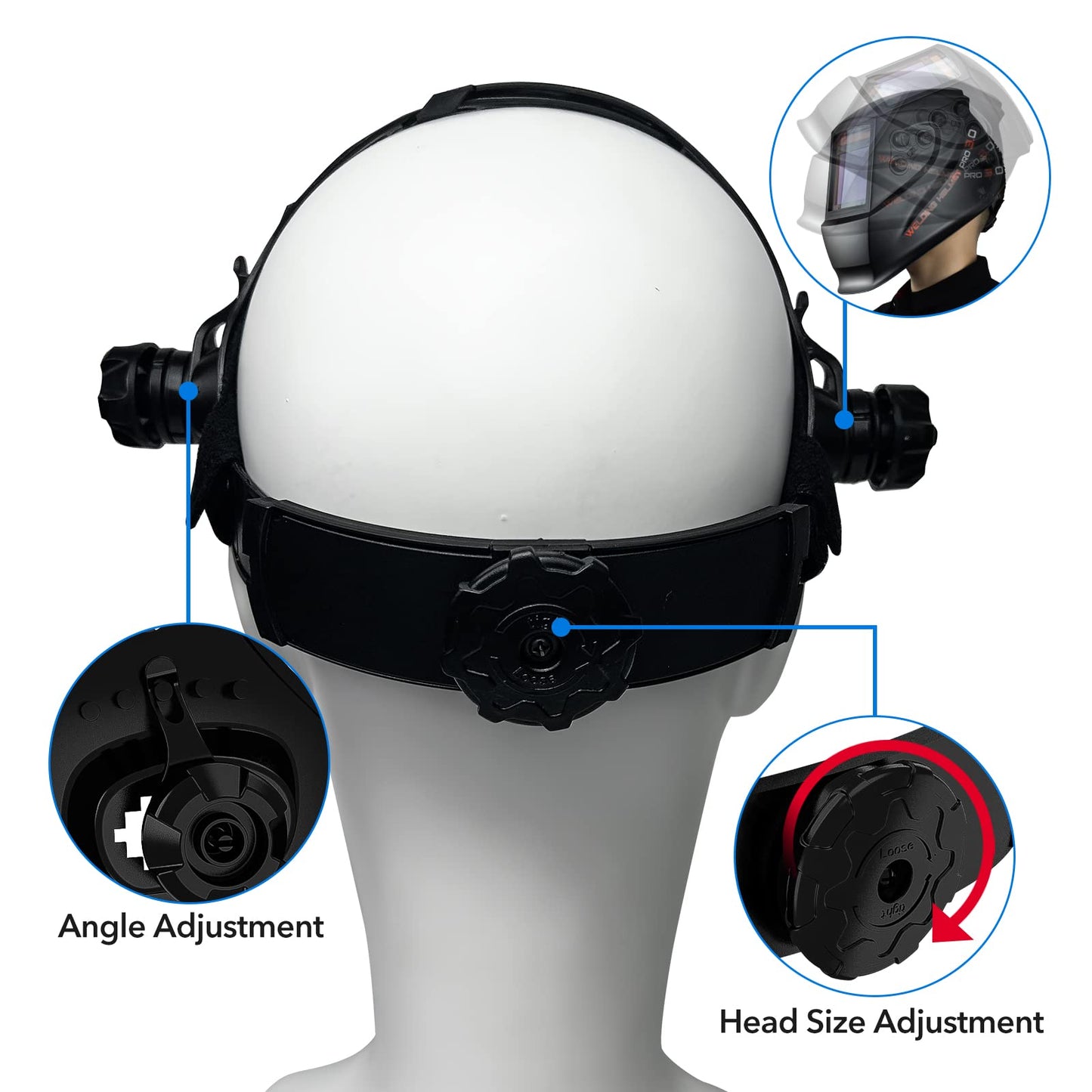 TRQWH Welding Helmet Headgear - Welding Hood Headgear Replacement Headgear Welding Helmet Accessories Welding Headgear with Sweatband for Square Hole Welding Helmet, Adjustable