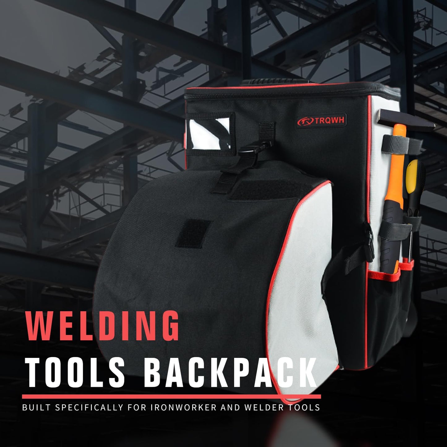 TRQWH Welding Tools Backpack for Men Extreme Gear Pack with Helmet Catch Large Capacity Waterproof Reinforced Bottom Multipurpose Welding Bag