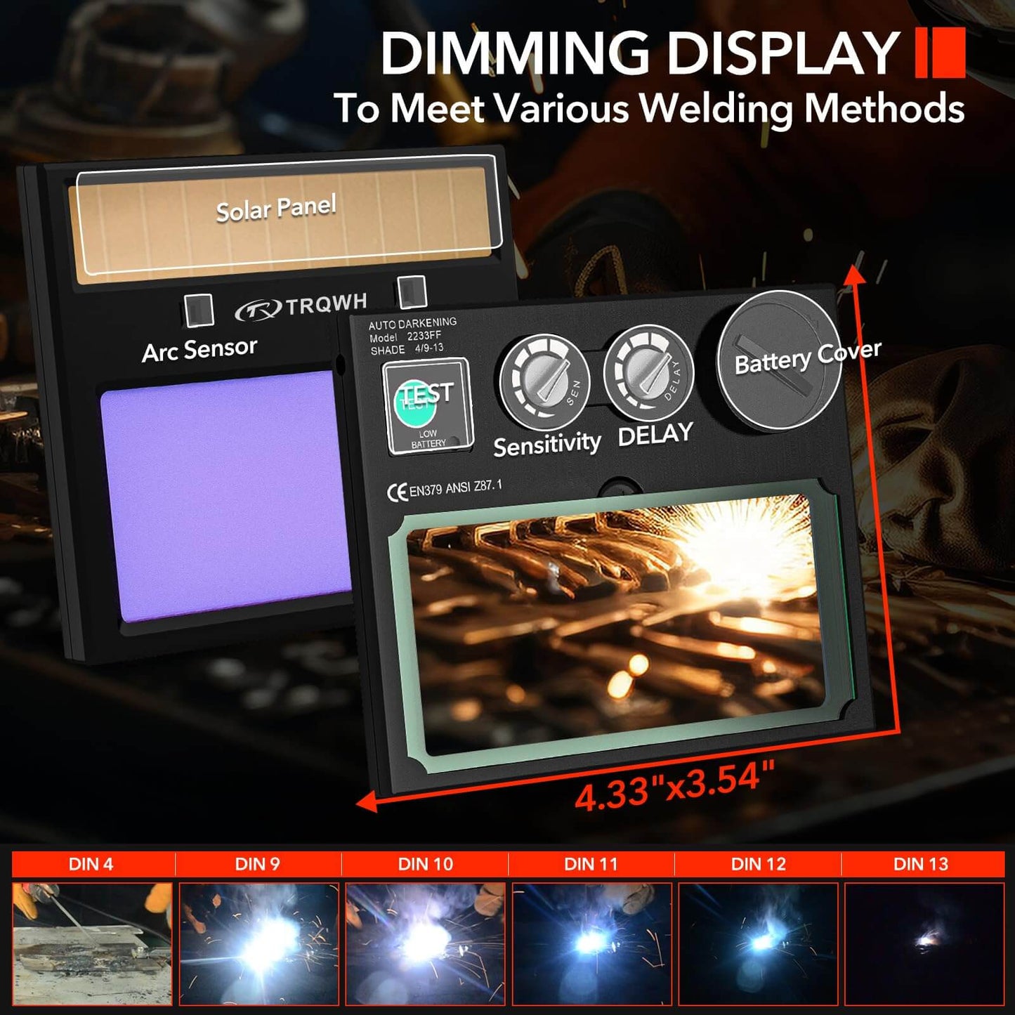 Auto Darkening Welding Helmets with LED Light