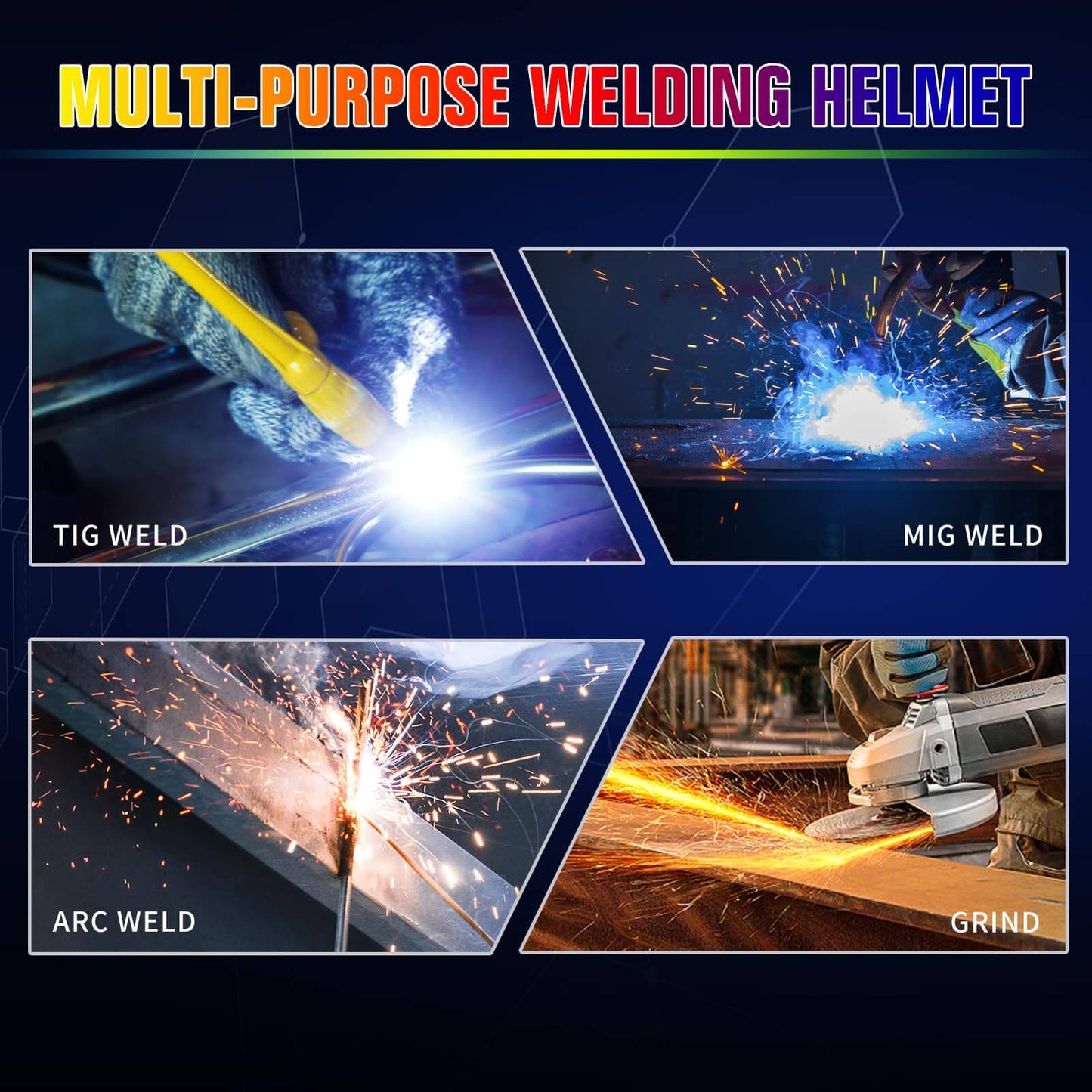 Auto Darkening Solar Powered Welding Helmet