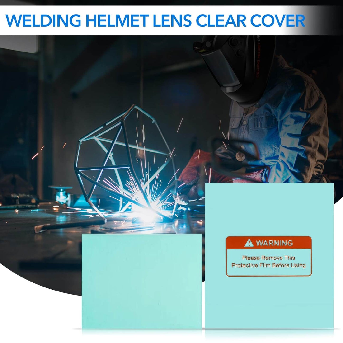 10 PCS Replaceable Welding Helmet Lens Clear Cover