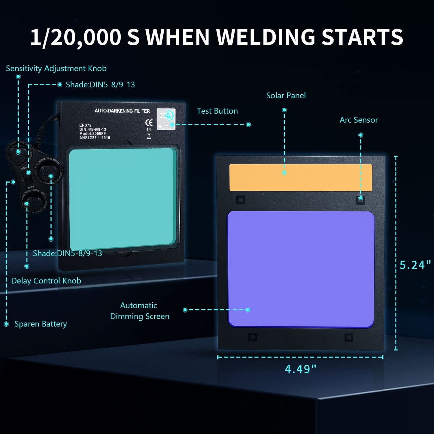 Auto Darkening Welding Lens