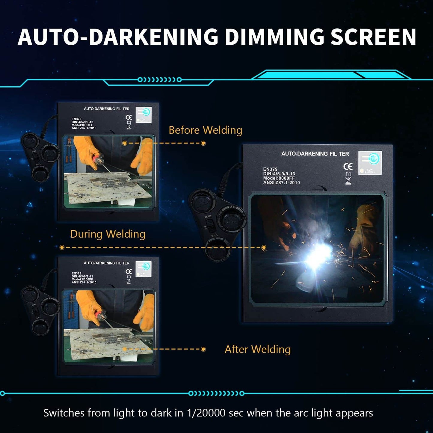 Auto Darkening Welding Lens