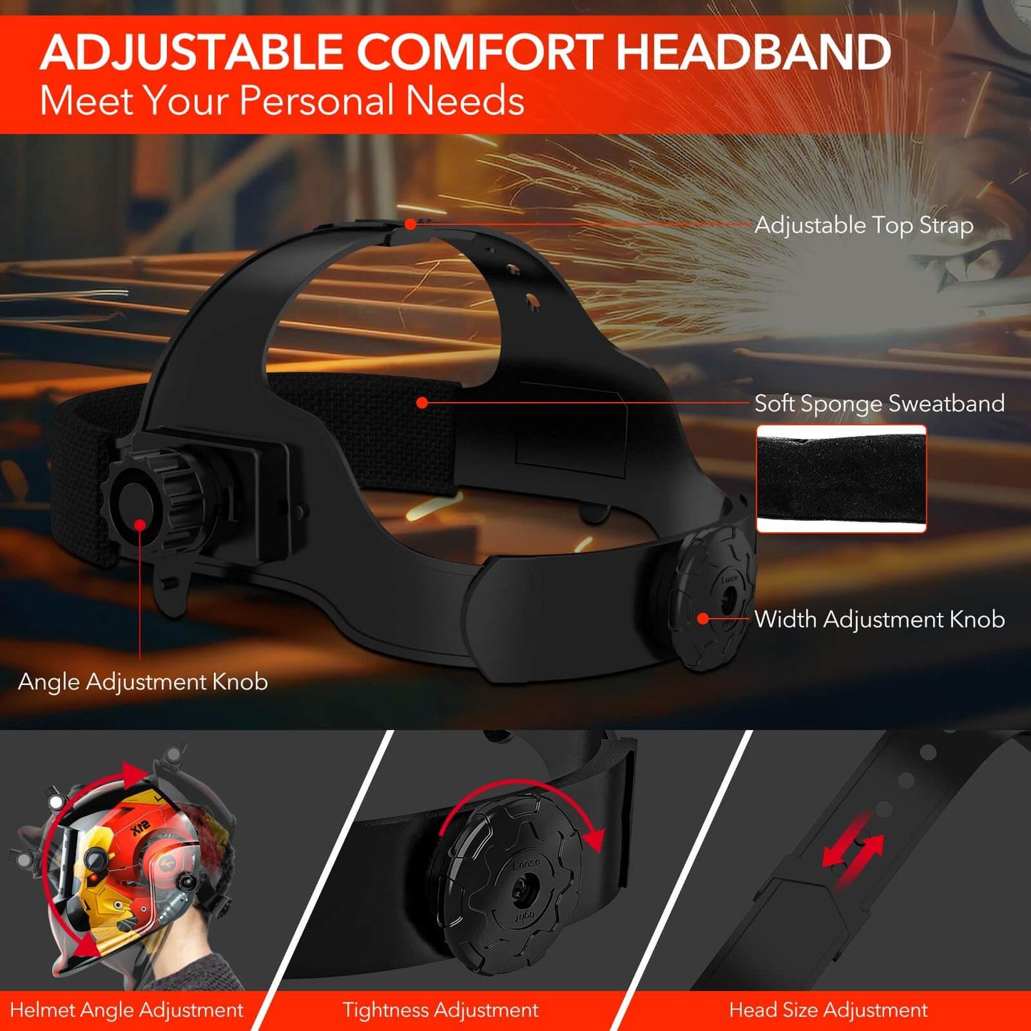 Auto Darkening Welding Helmets with LED Light