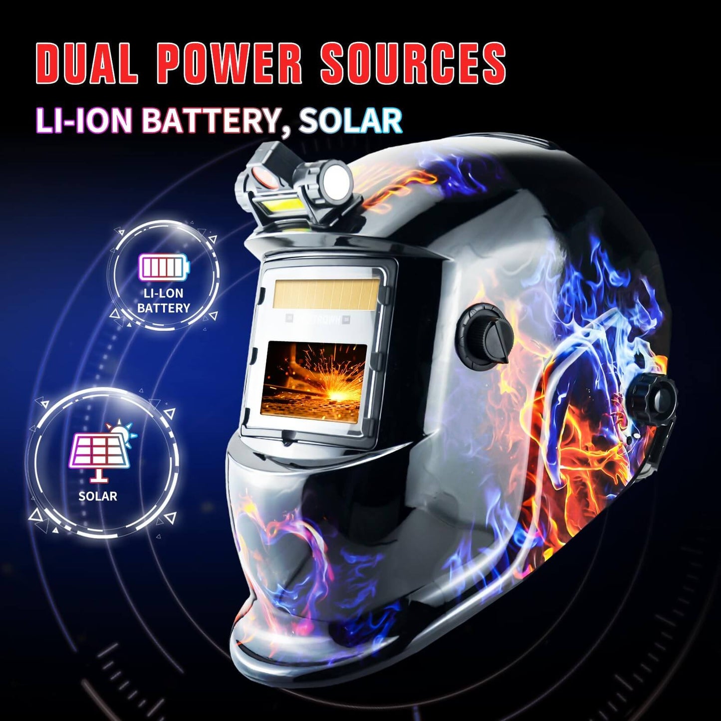 True Color Auto Darkening Welding Helmet for MIG TIG ARC