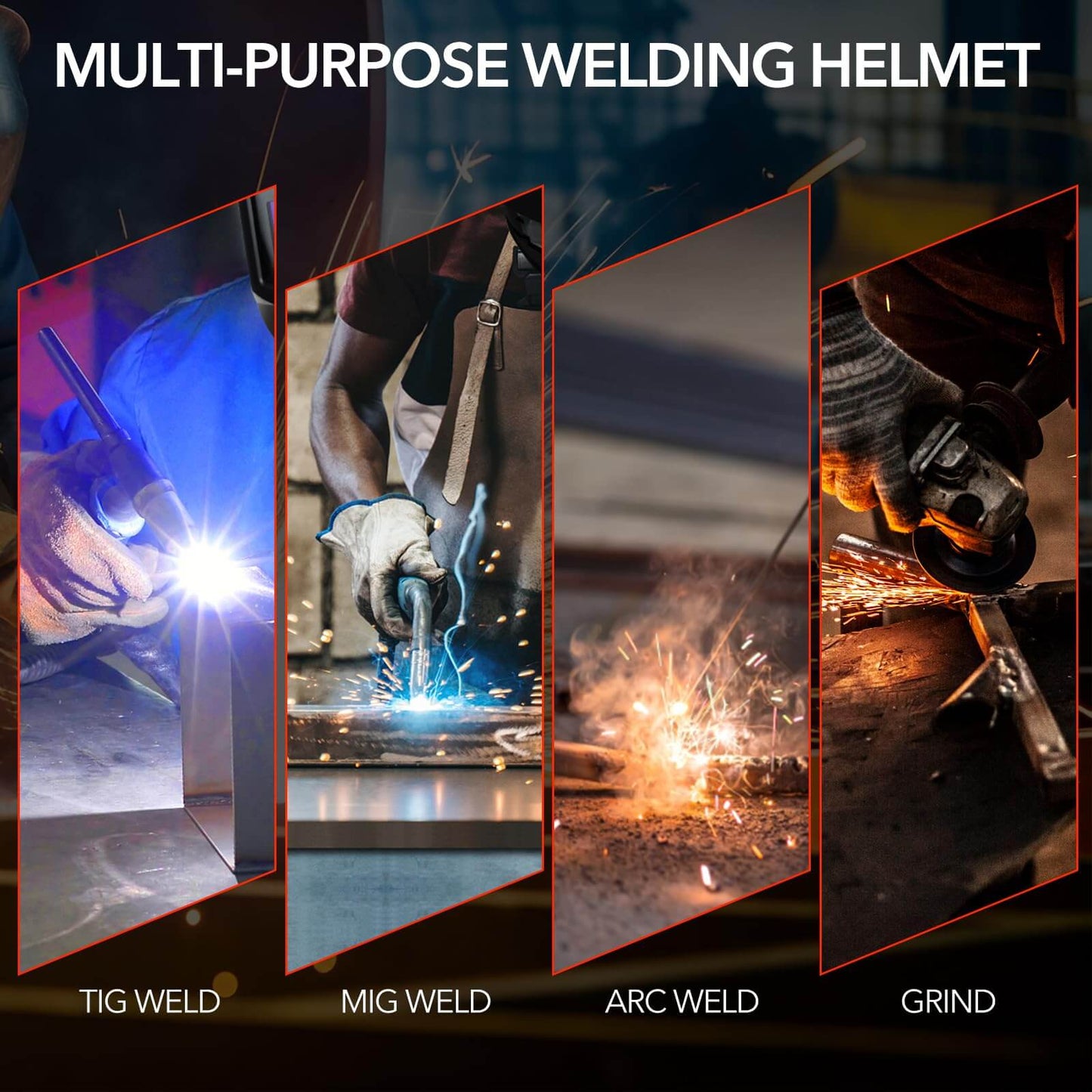 Auto Darkening Welding Helmets with LED Light