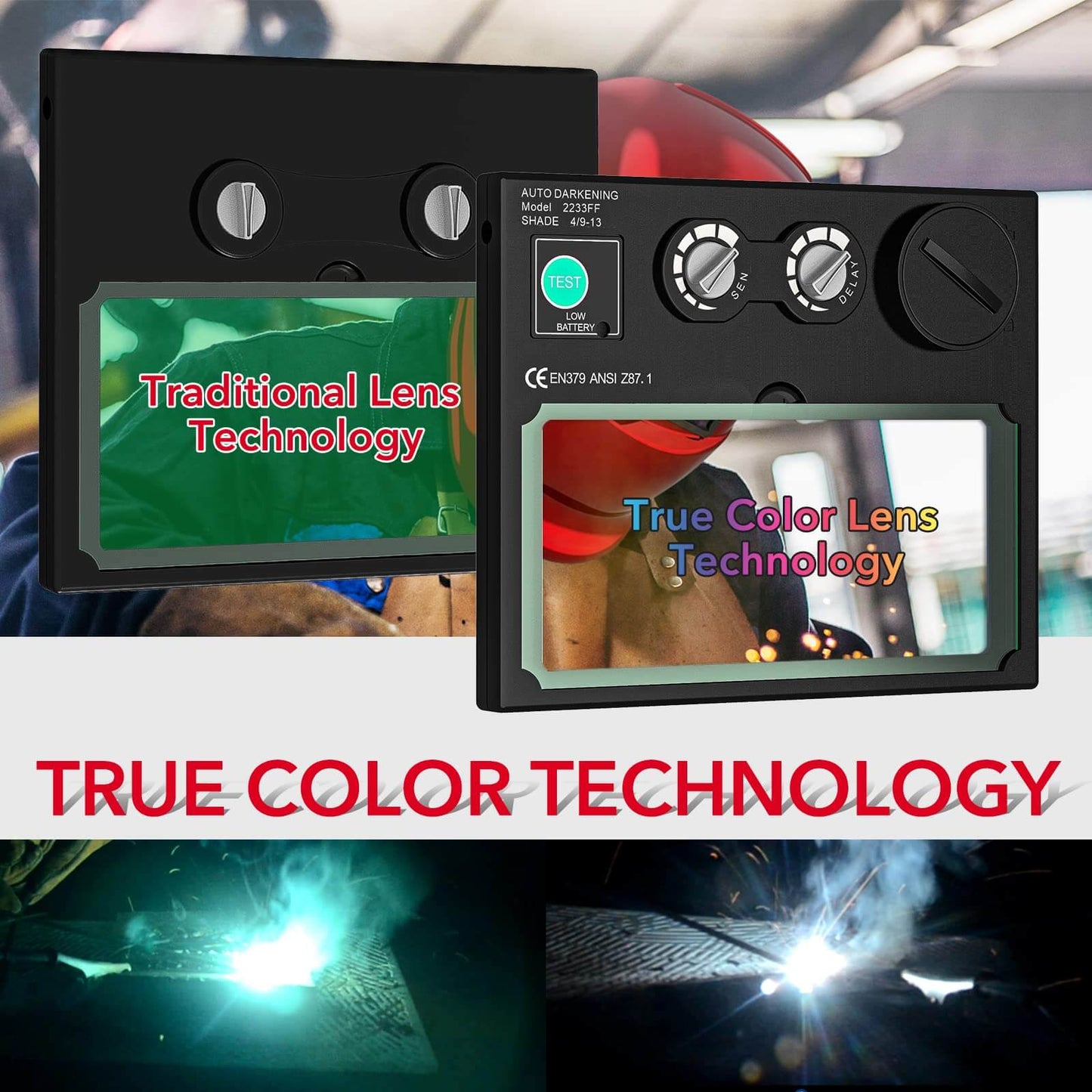 True Color Welding Helmet for MIG TIG ARC