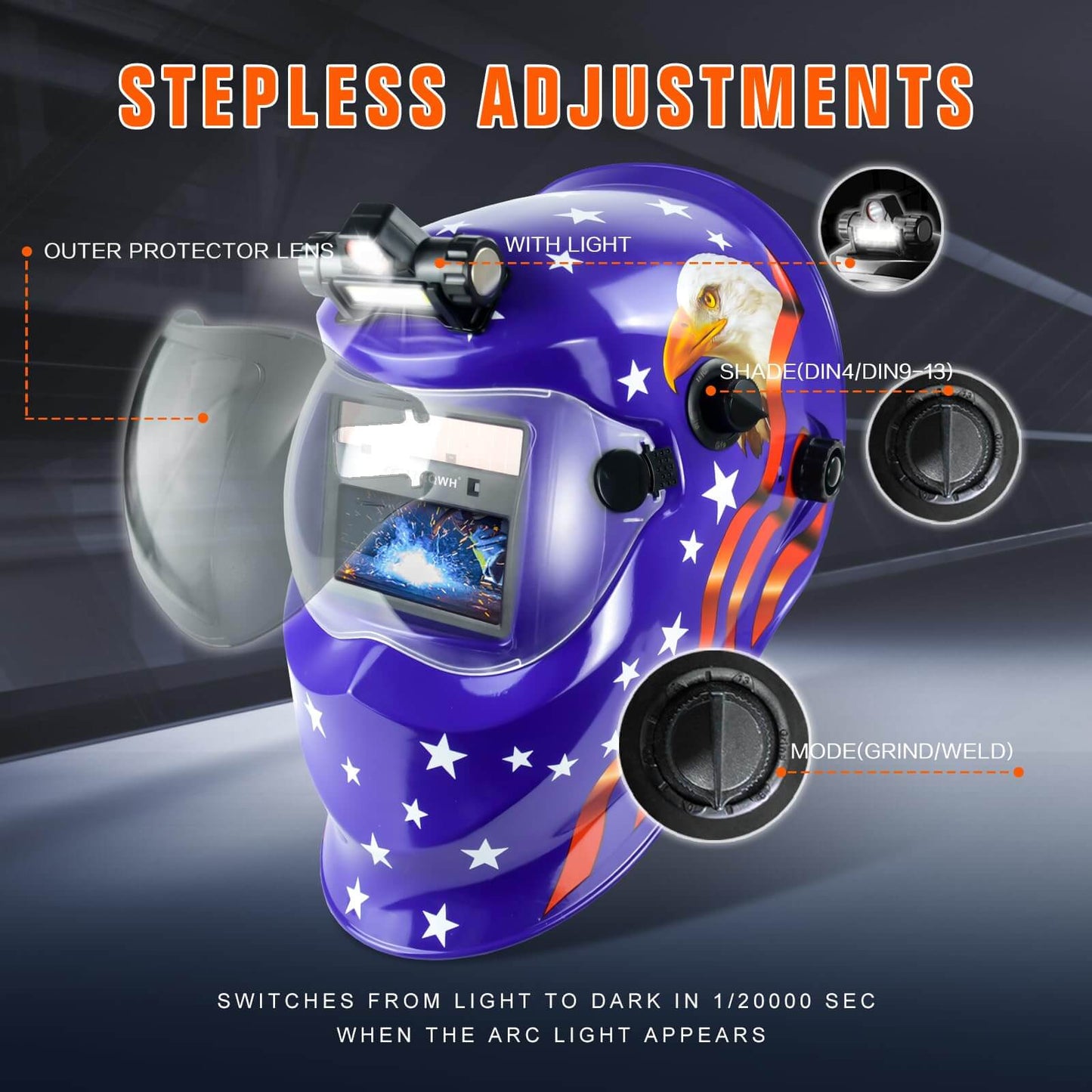 1/1/1/2 Auto Dark True Color Welding Helmet