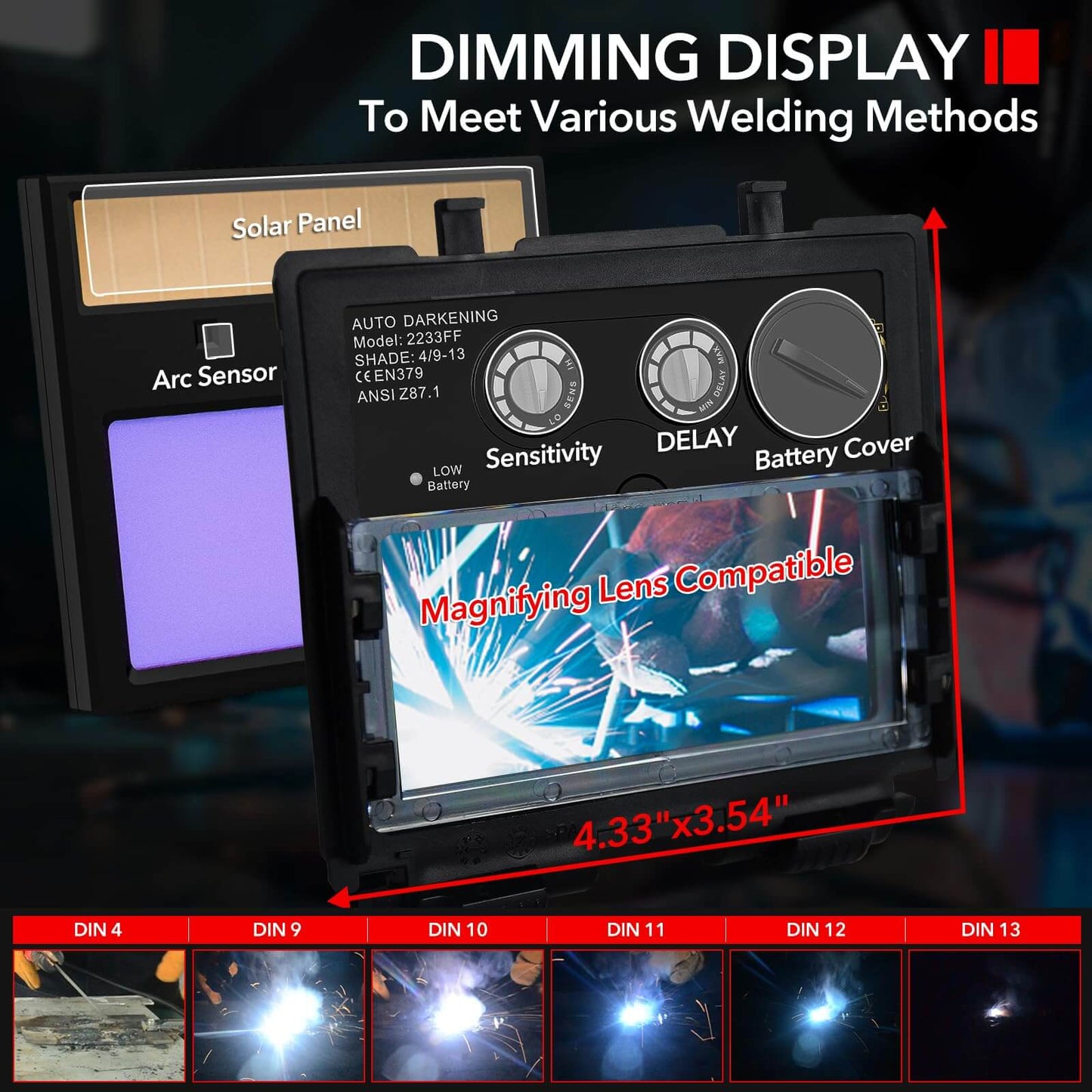 Welding Helmet Auto Dark with Light