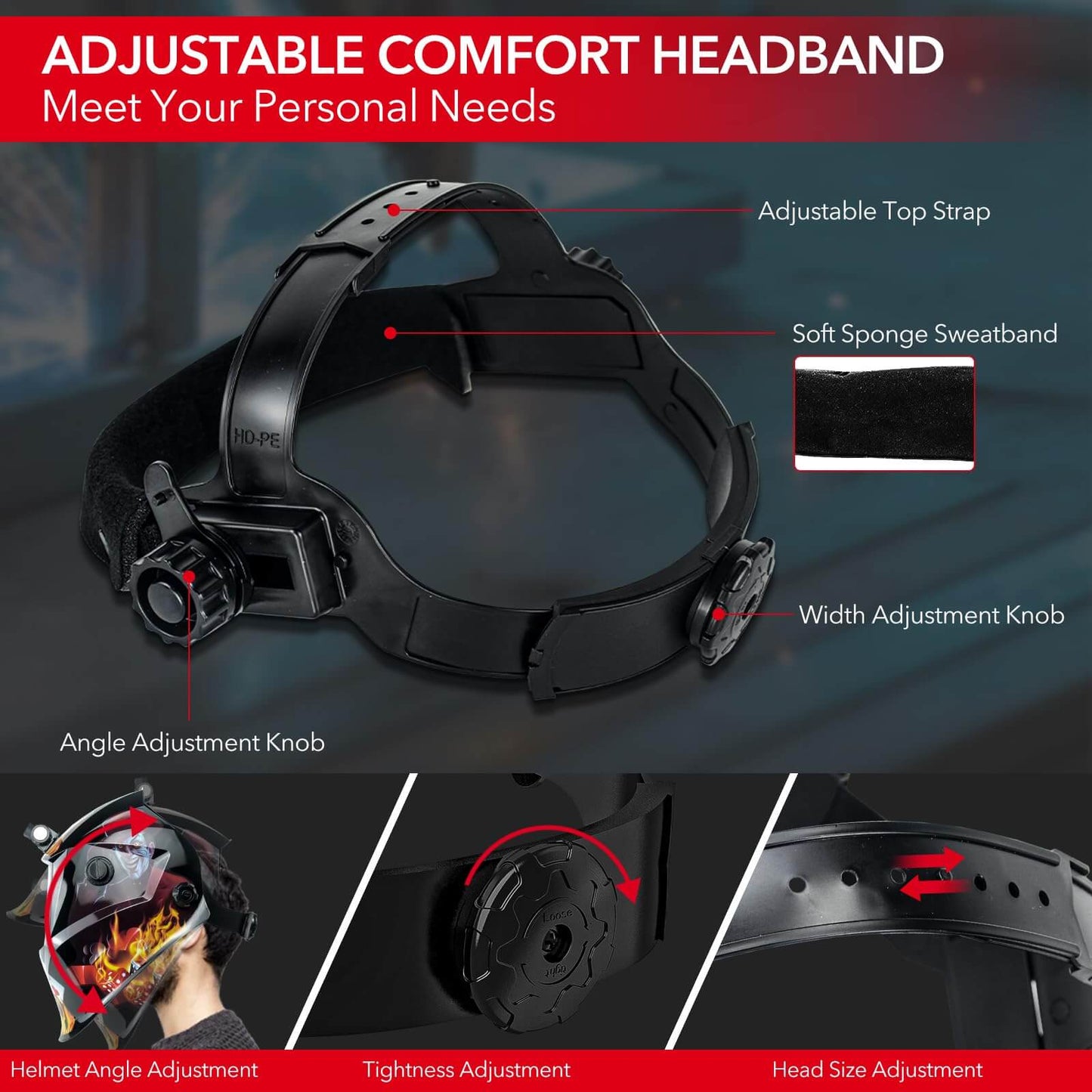 Welding Helmet Auto Dark with Light