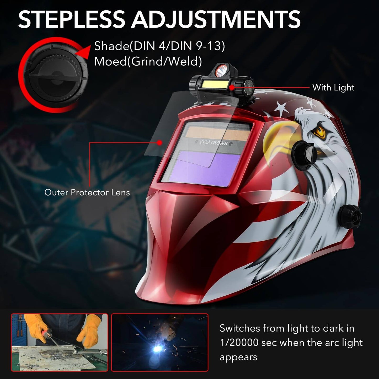 True Color Welding Helmets for Men