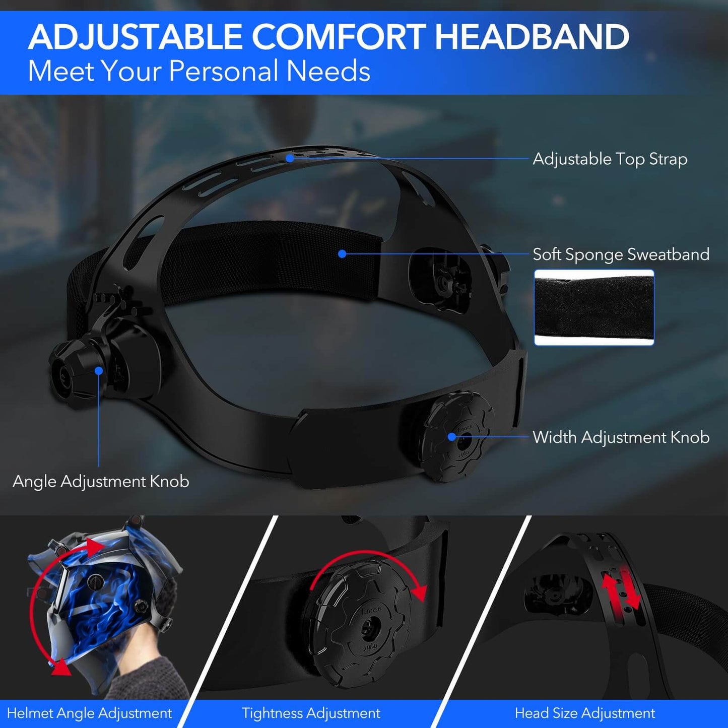 True Color 1/1/1/2 Top Optical Clarity Welding Helmet