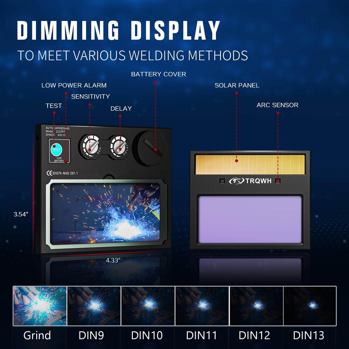 Blue Fire Automatic Darkening Welding Helmet