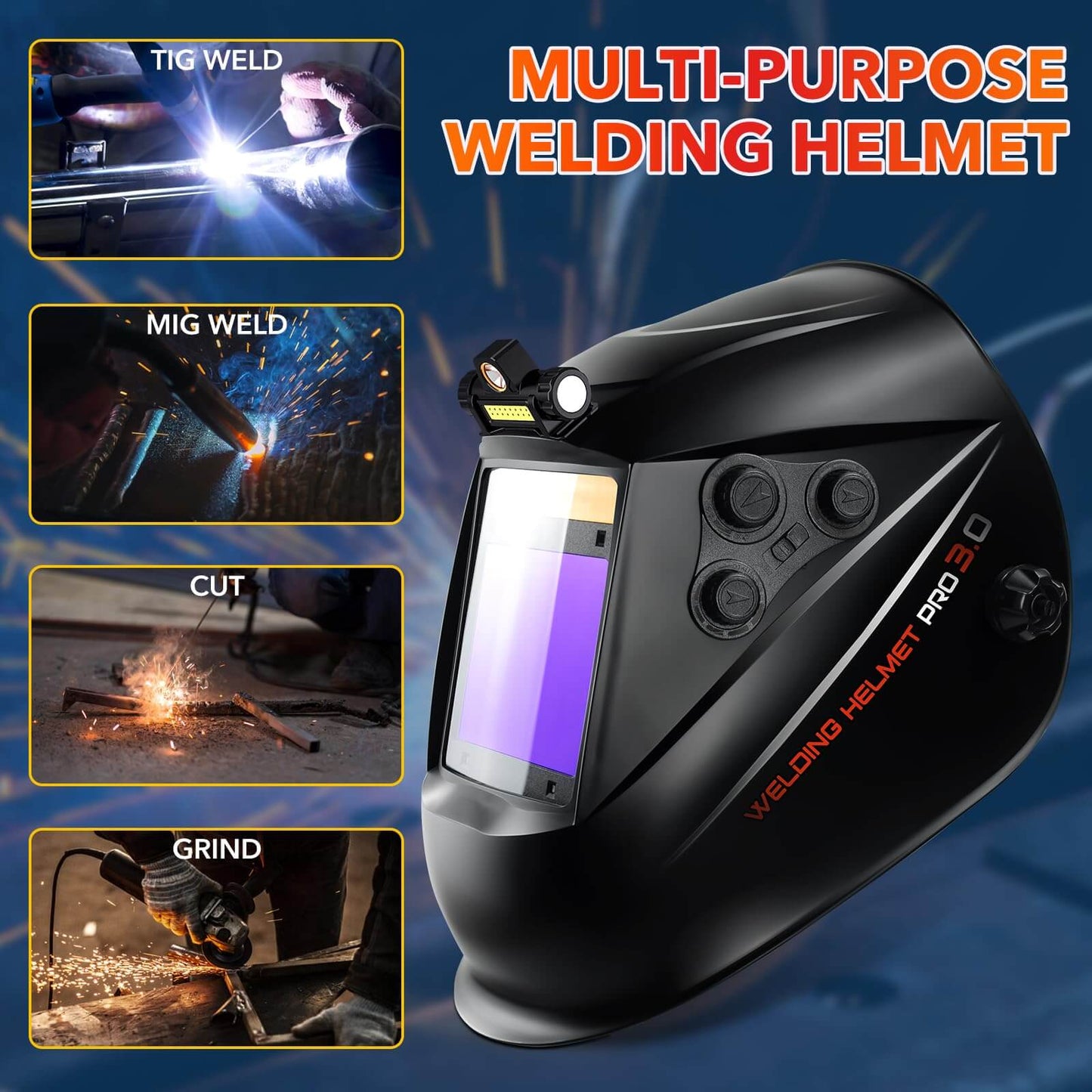 Auto Darkening Welding Helmet Large View
