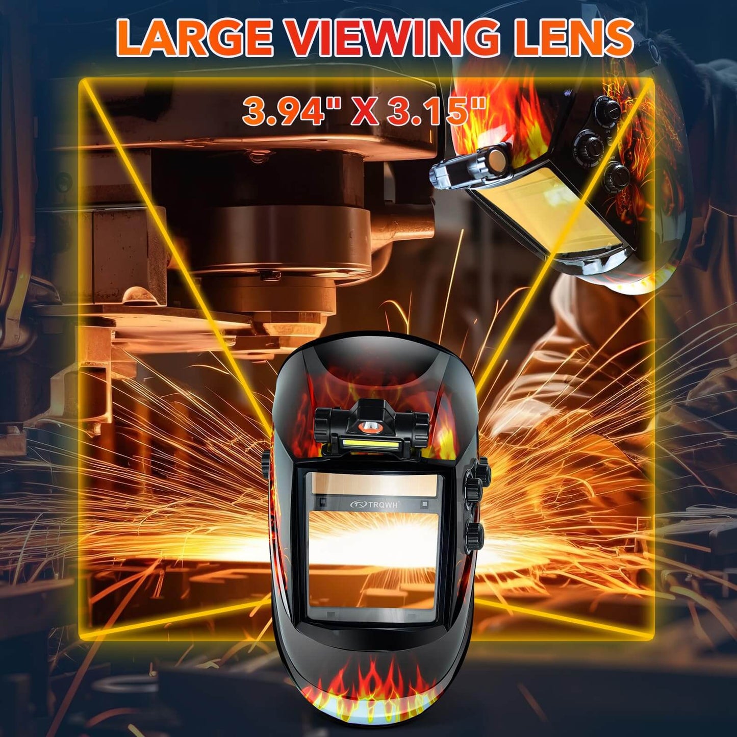 Large View Auto Dark Welding Helmet for MIG TIG ARC