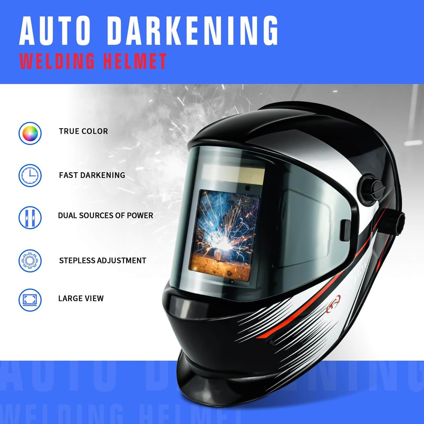 Large Viewing Welding Helmet with Side View