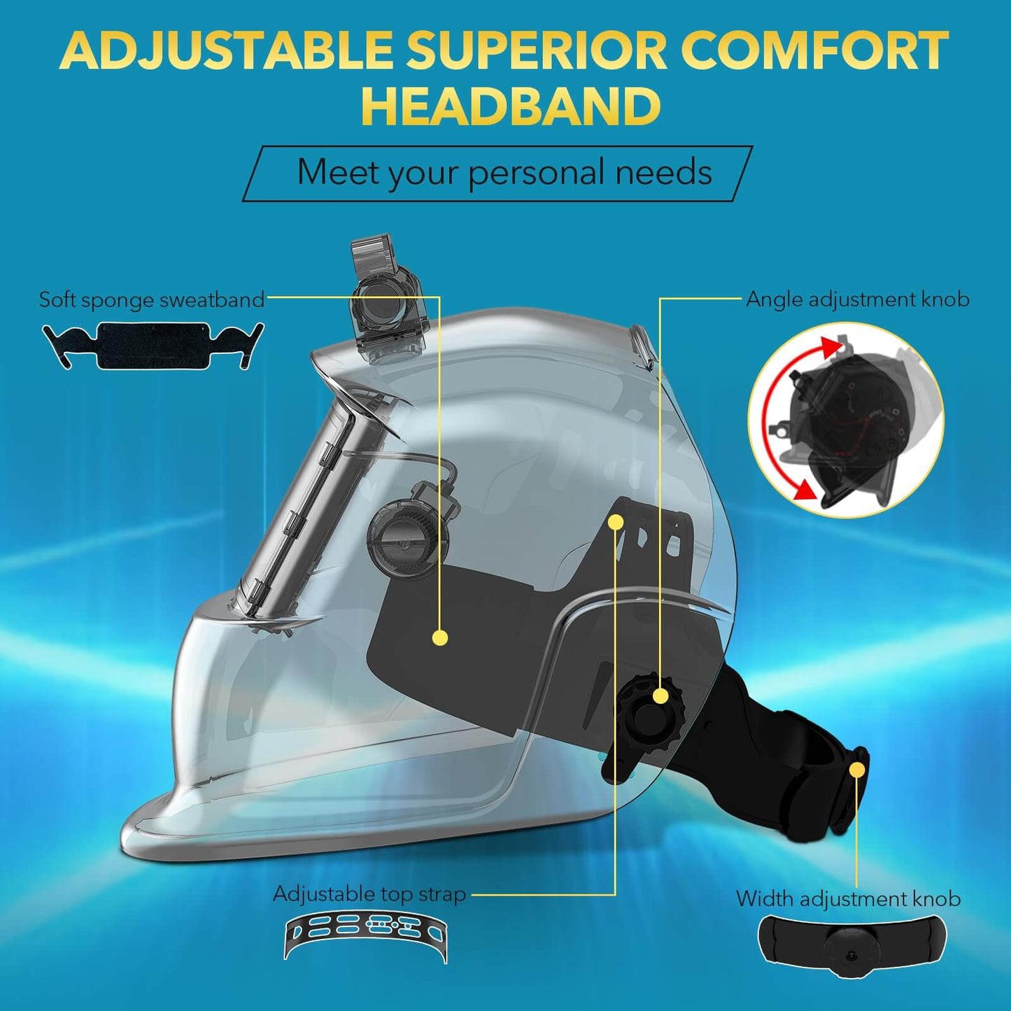 Welding Helmet with Light True Color Auto Darkening