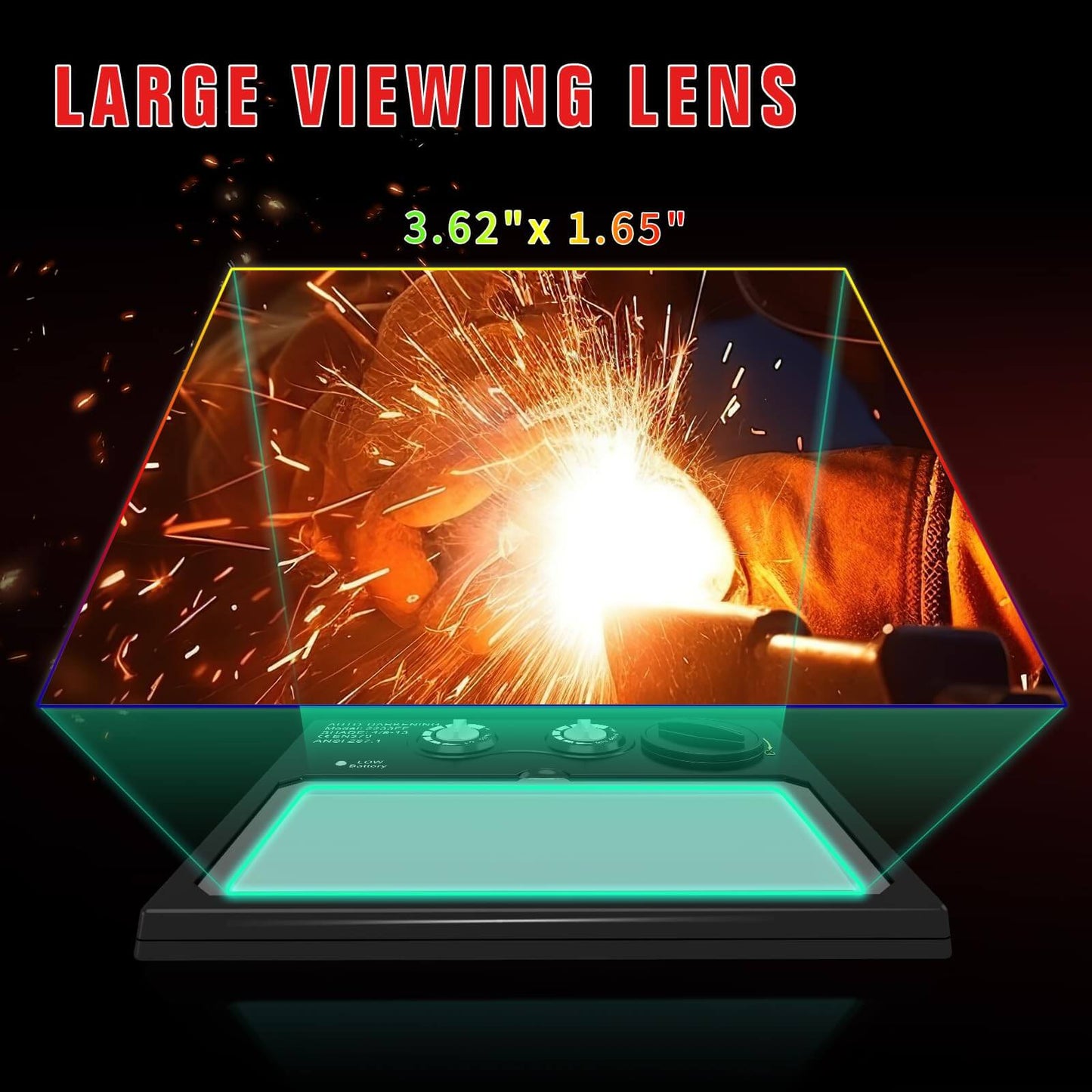 Auto Darkening Welding Hood Welding Helmet (Red)