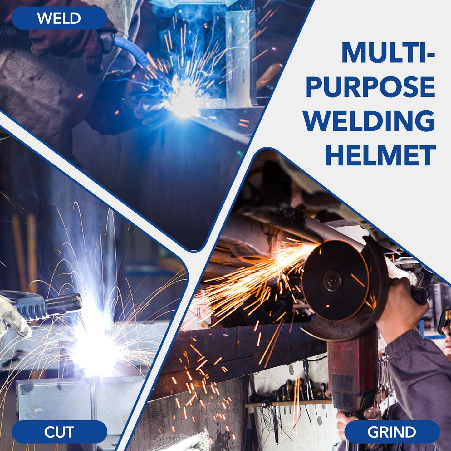 Auto Darkening Welding Helmet with Panoramic View (Black)