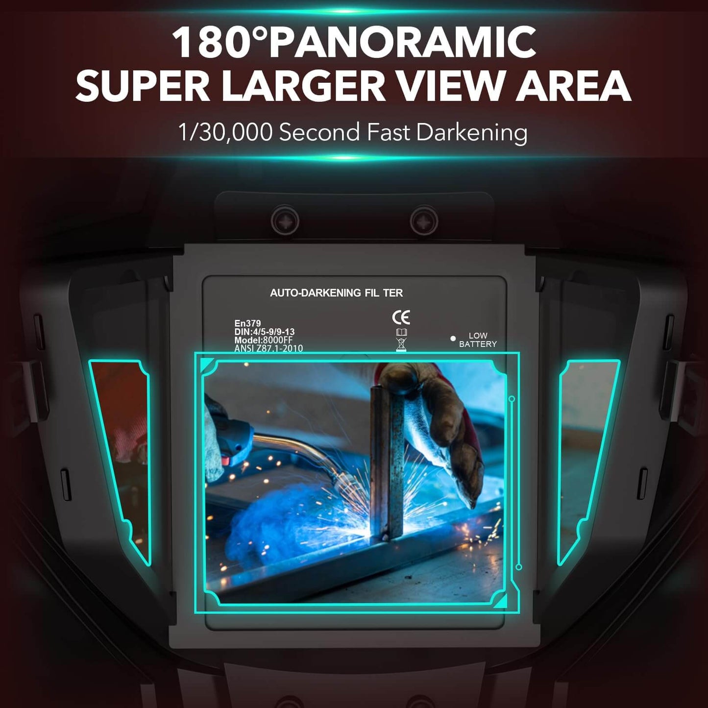 Panoramic Auto Darkening Welding Helmet for TIG MIG ARC