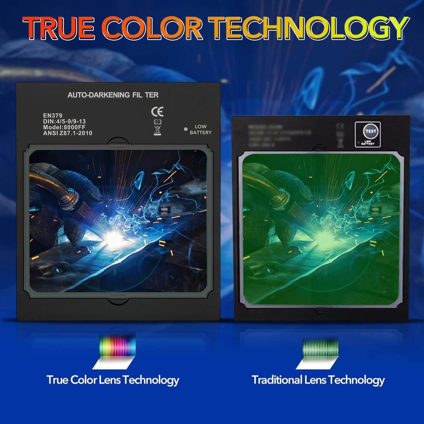 Welding Helmet Auto Darkening Large Viewing